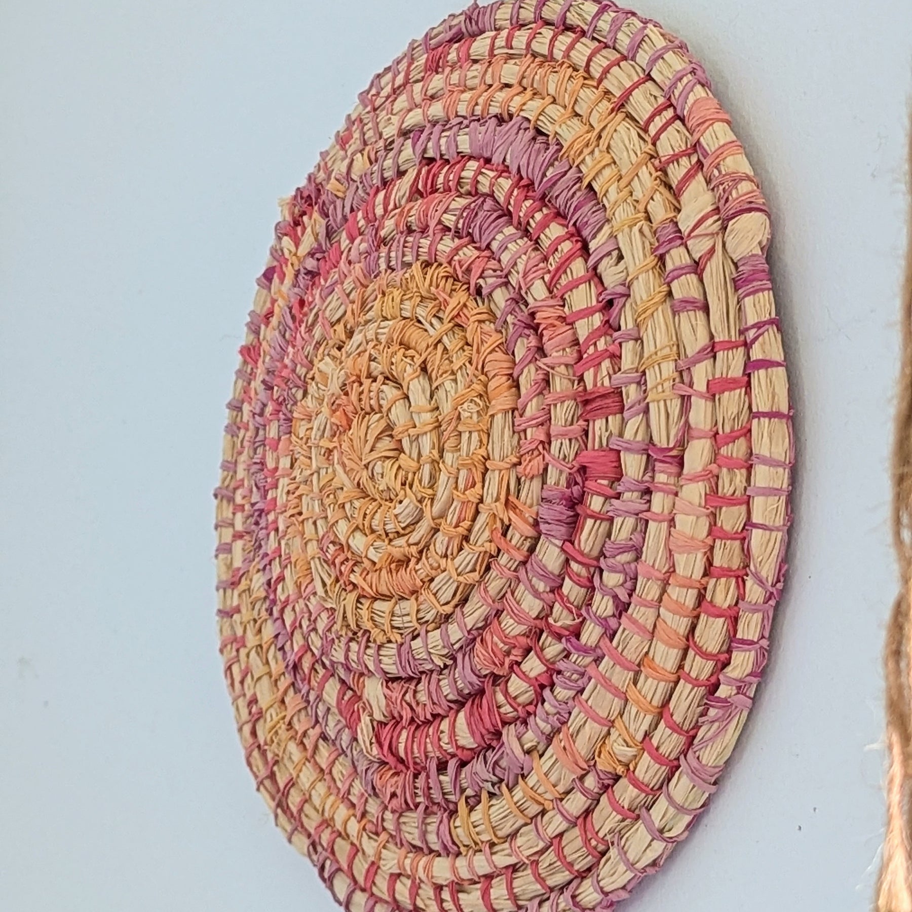 Woven Circle Wall Art | Wall Hanging | Sunrise Sunset Colours One only