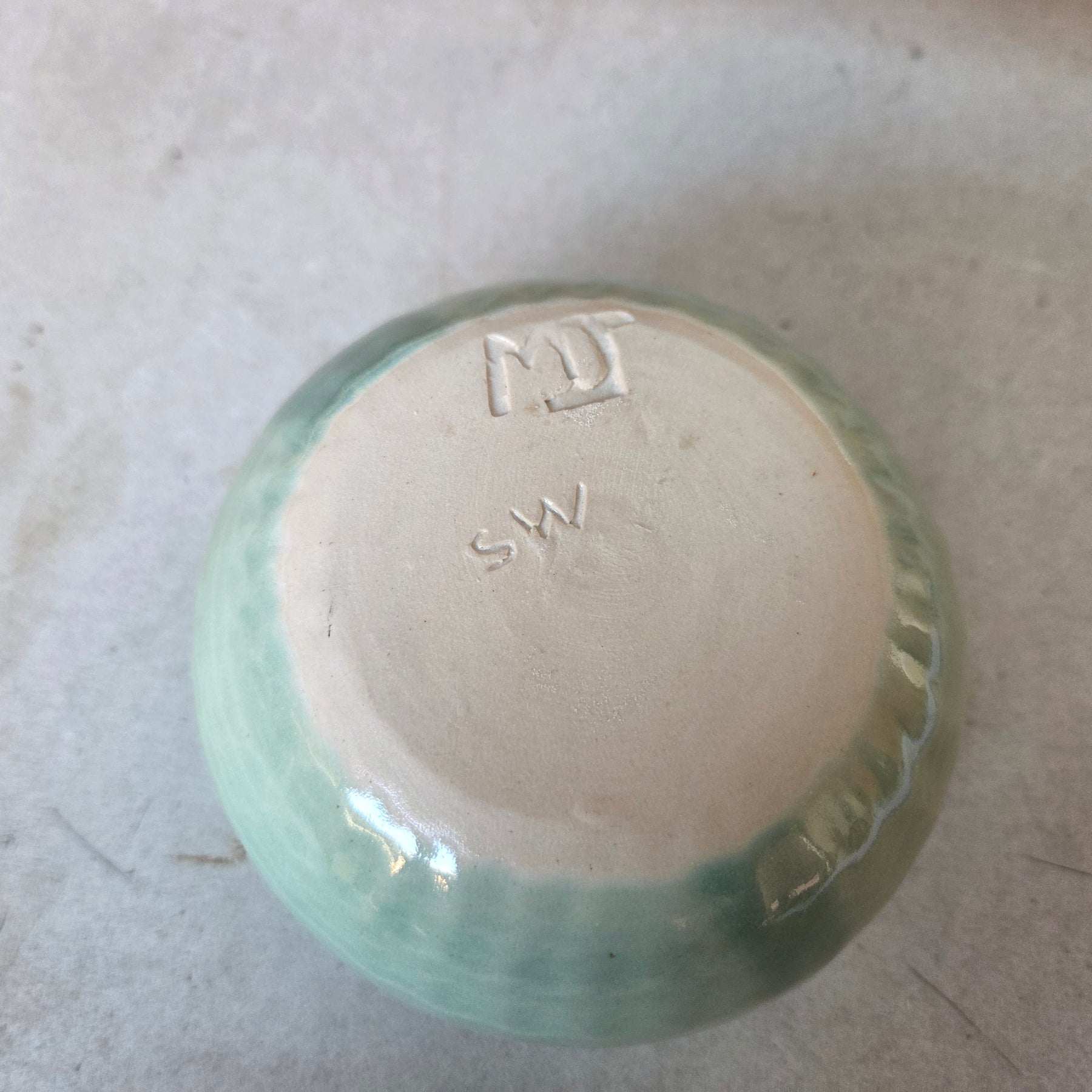 8 x 6.5cm  moon bowl in wheel thrown stoneware clay. Fully glazed