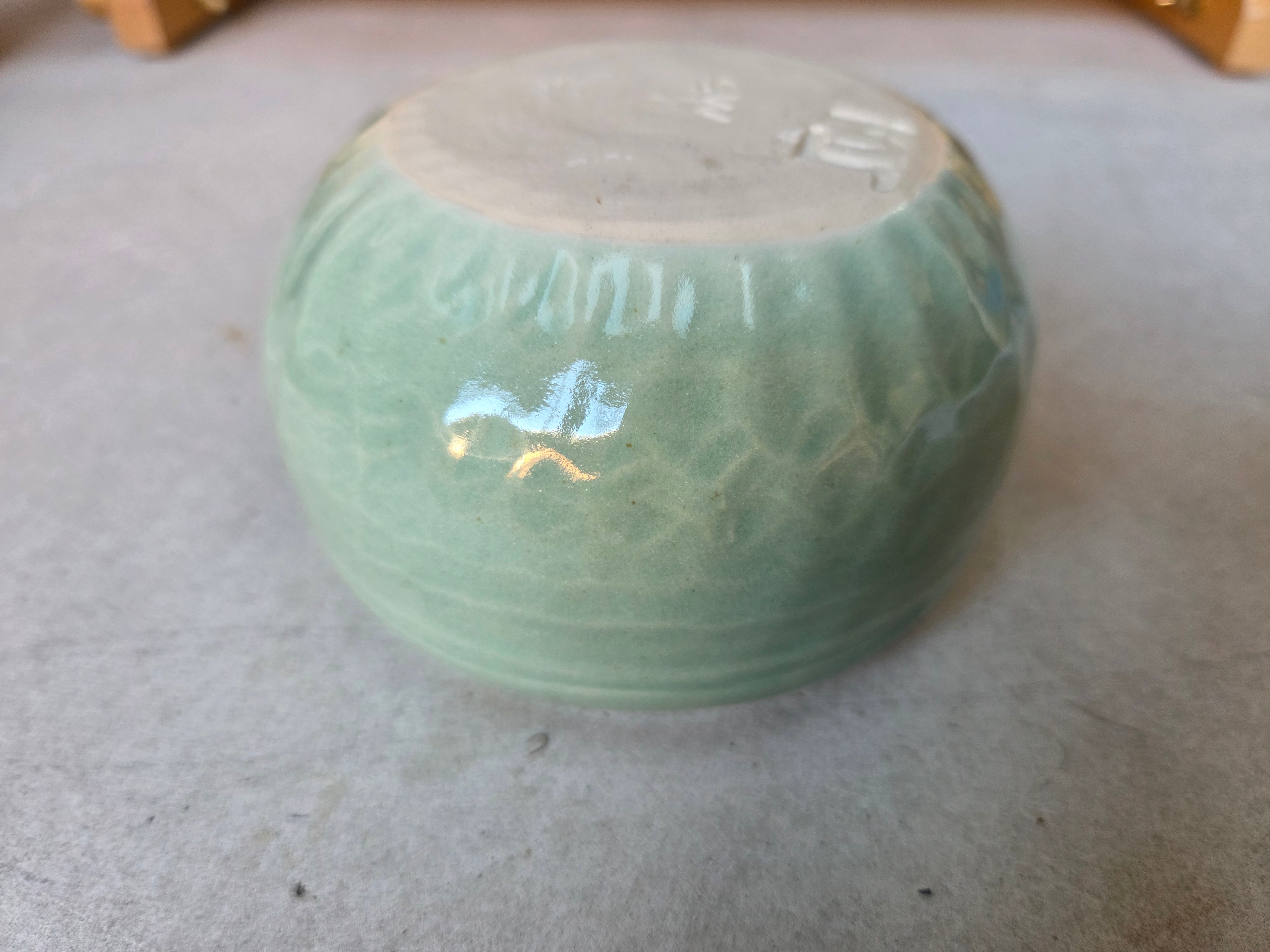 8 x 6.5cm  moon bowl in wheel thrown stoneware clay. Fully glazed