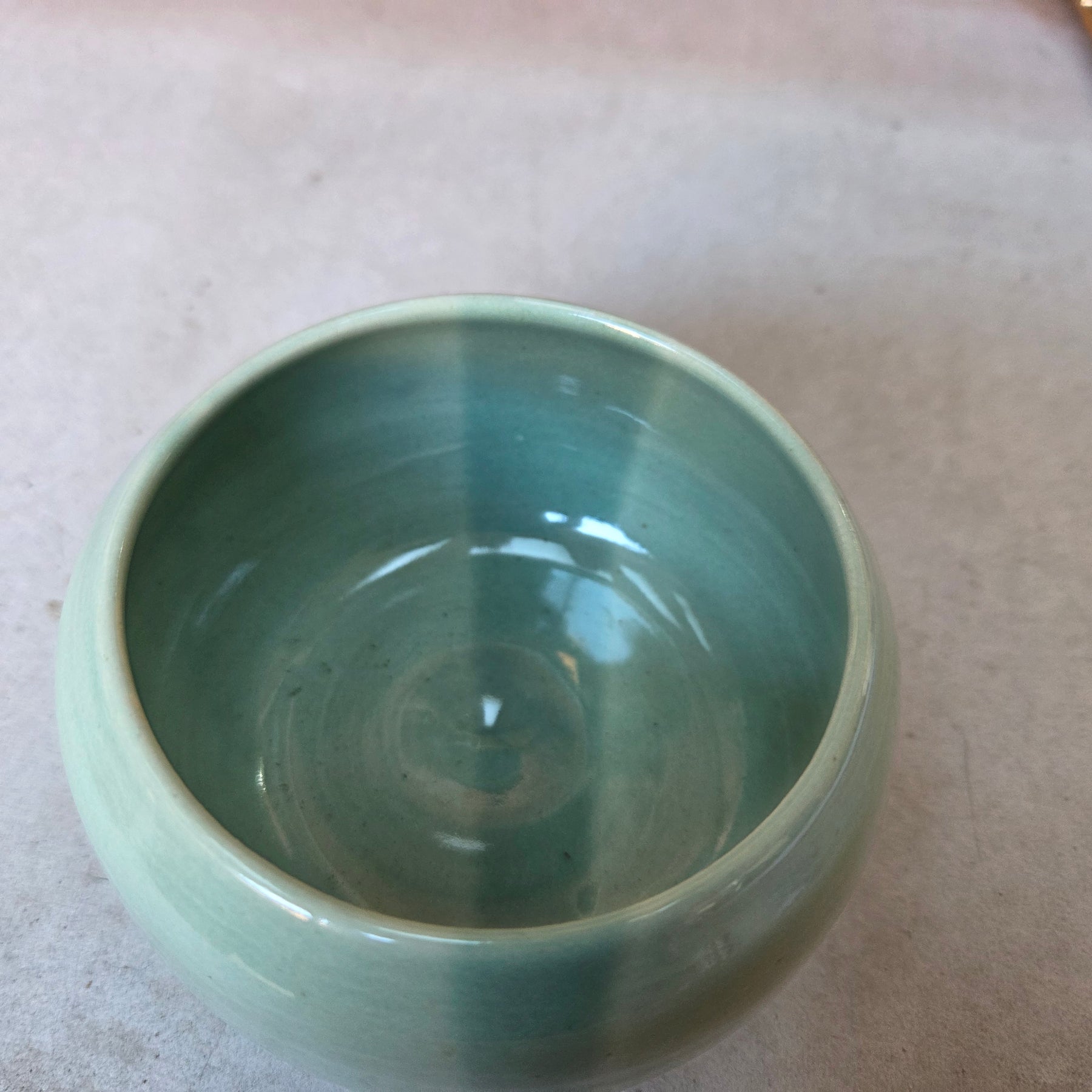 8 x 6.5cm  moon bowl in wheel thrown stoneware clay. Fully glazed