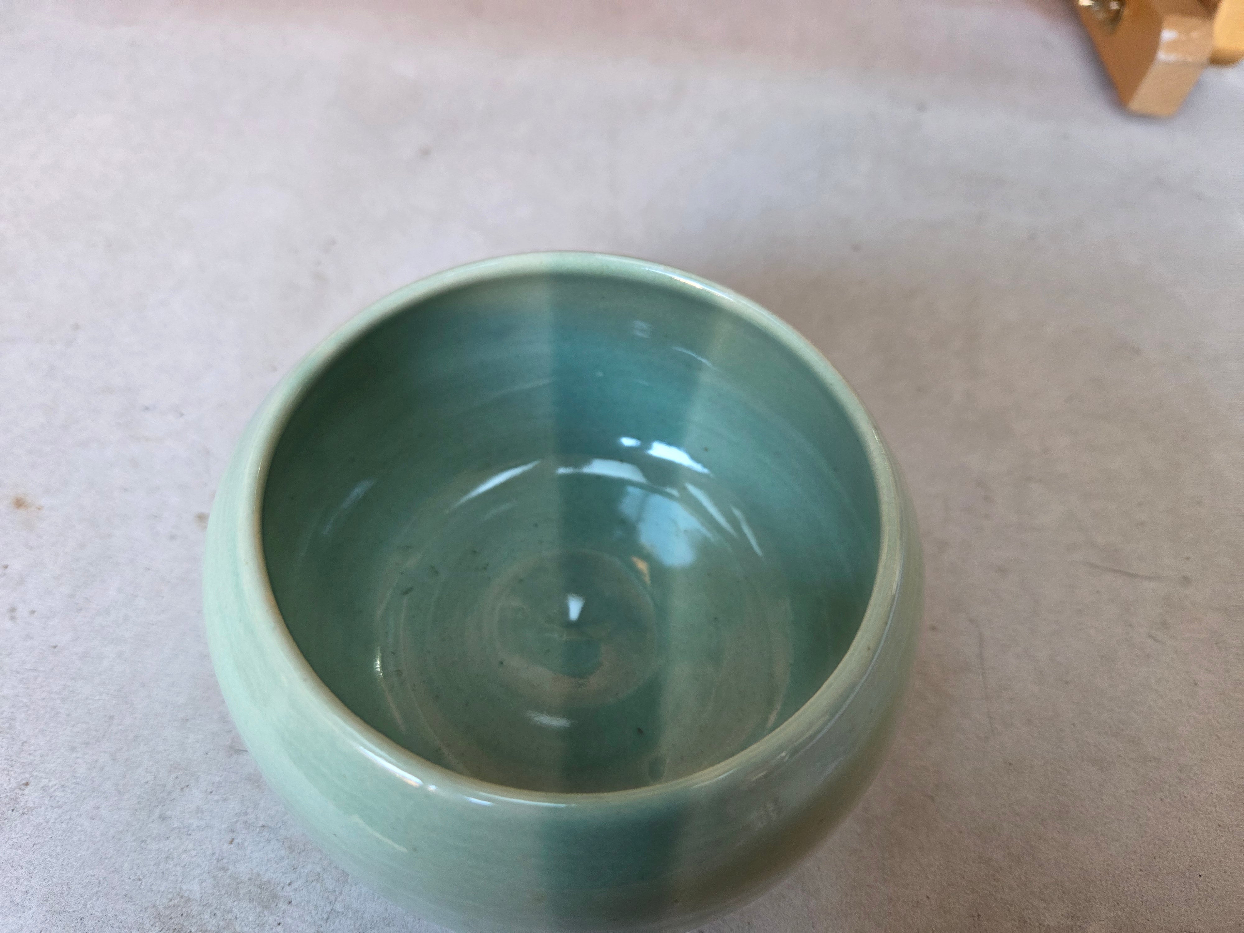 8 x 6.5cm  moon bowl in wheel thrown stoneware clay. Fully glazed