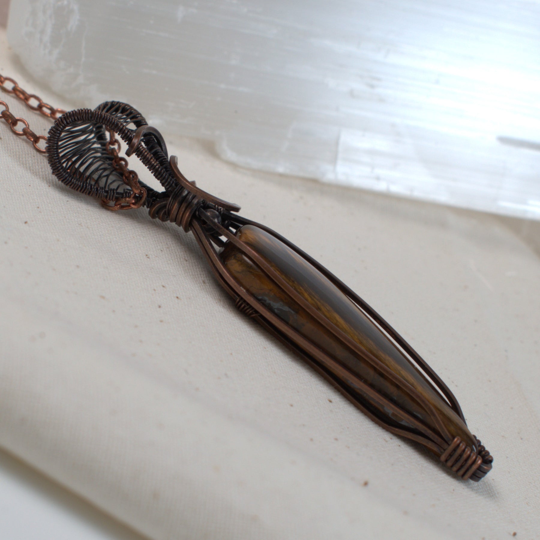Dust & Gold - WA Tigers Eye Pendant in Copper