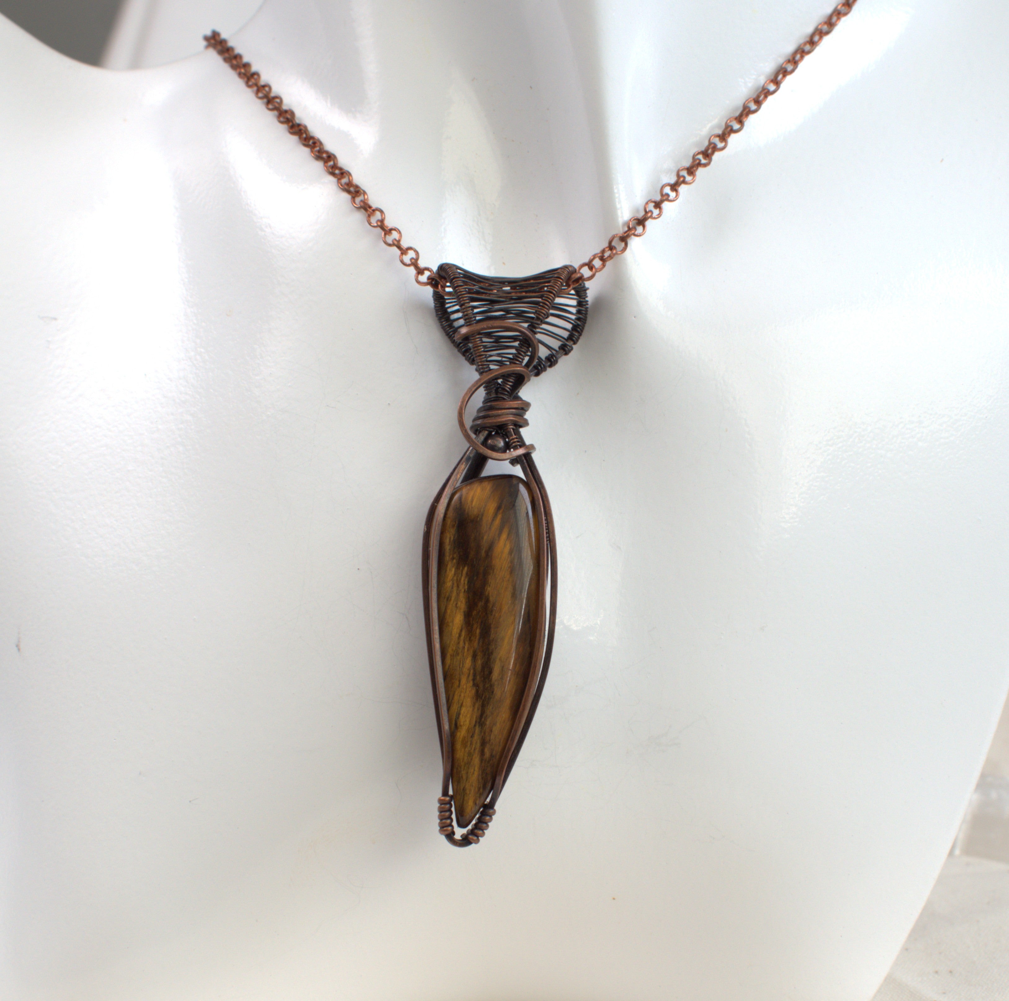 Dust & Gold - WA Tigers Eye Pendant in Copper
