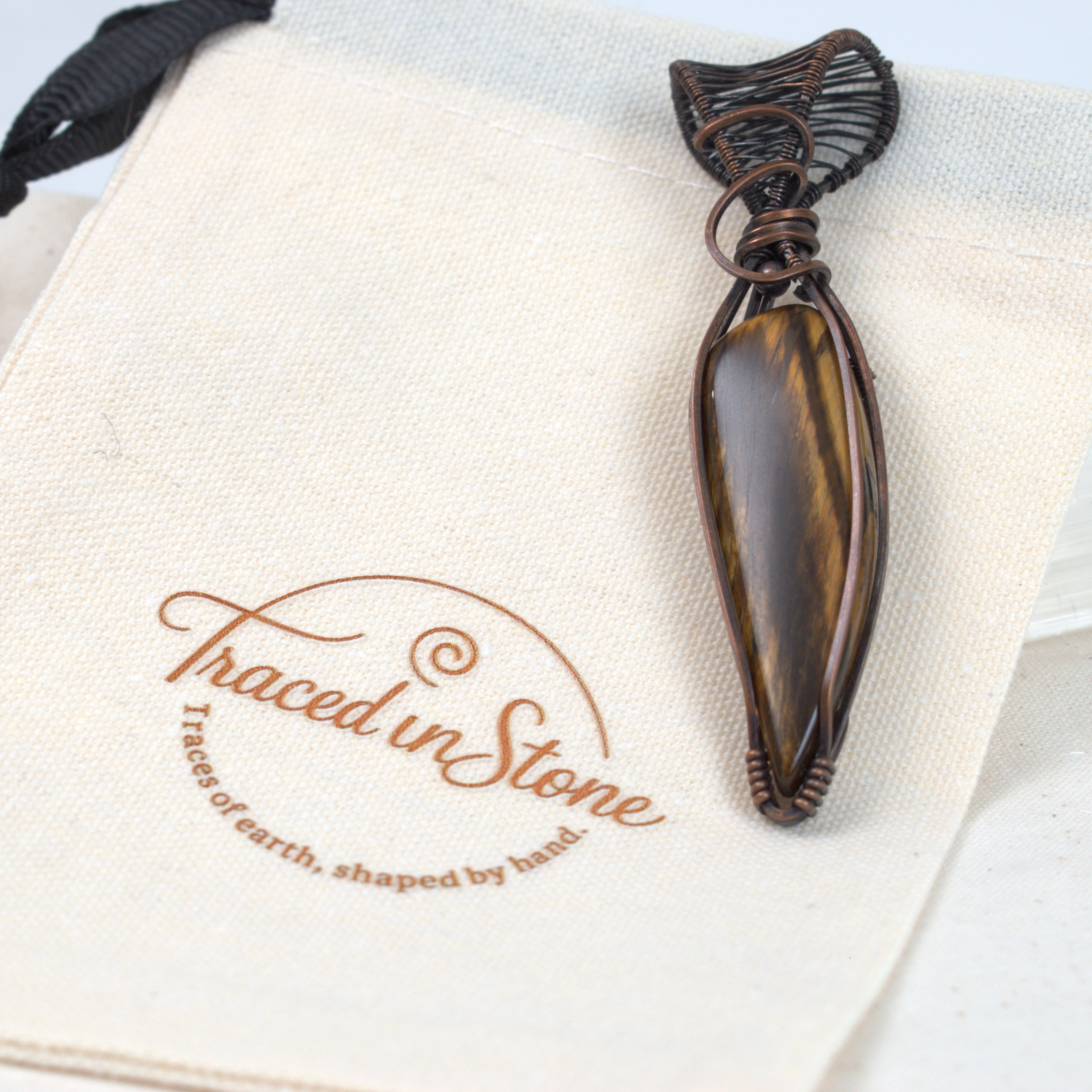 Dust & Gold - WA Tigers Eye Pendant in Copper
