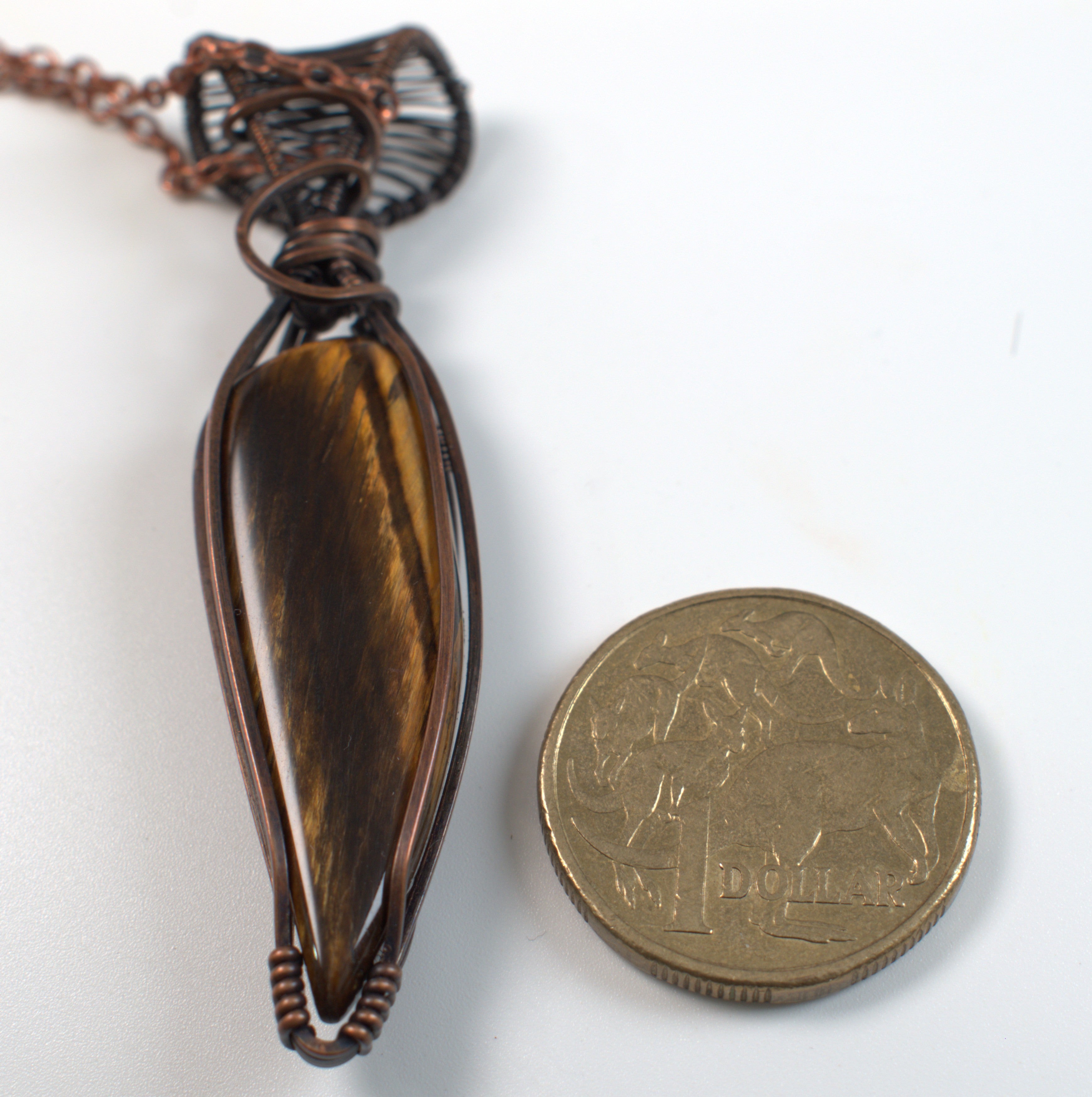 Dust & Gold - WA Tigers Eye Pendant in Copper