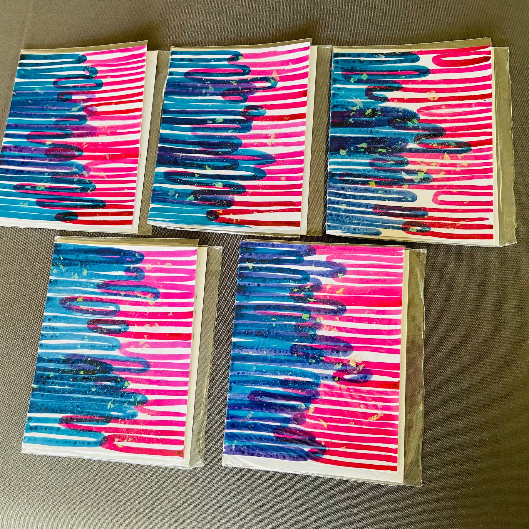 Hand Painted Greeting Cards: 5-pack