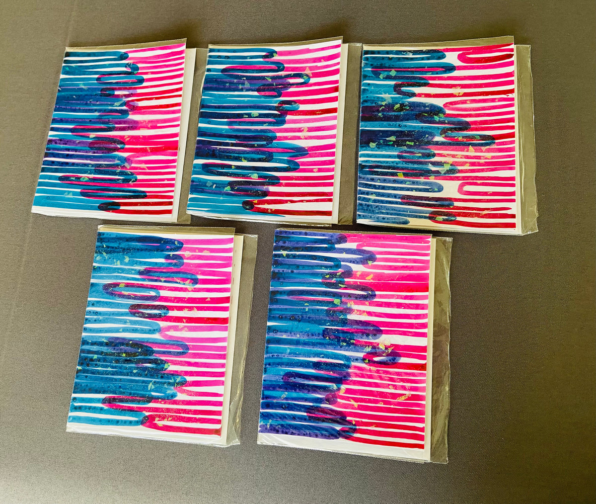 Hand Painted Greeting Cards: 5-pack