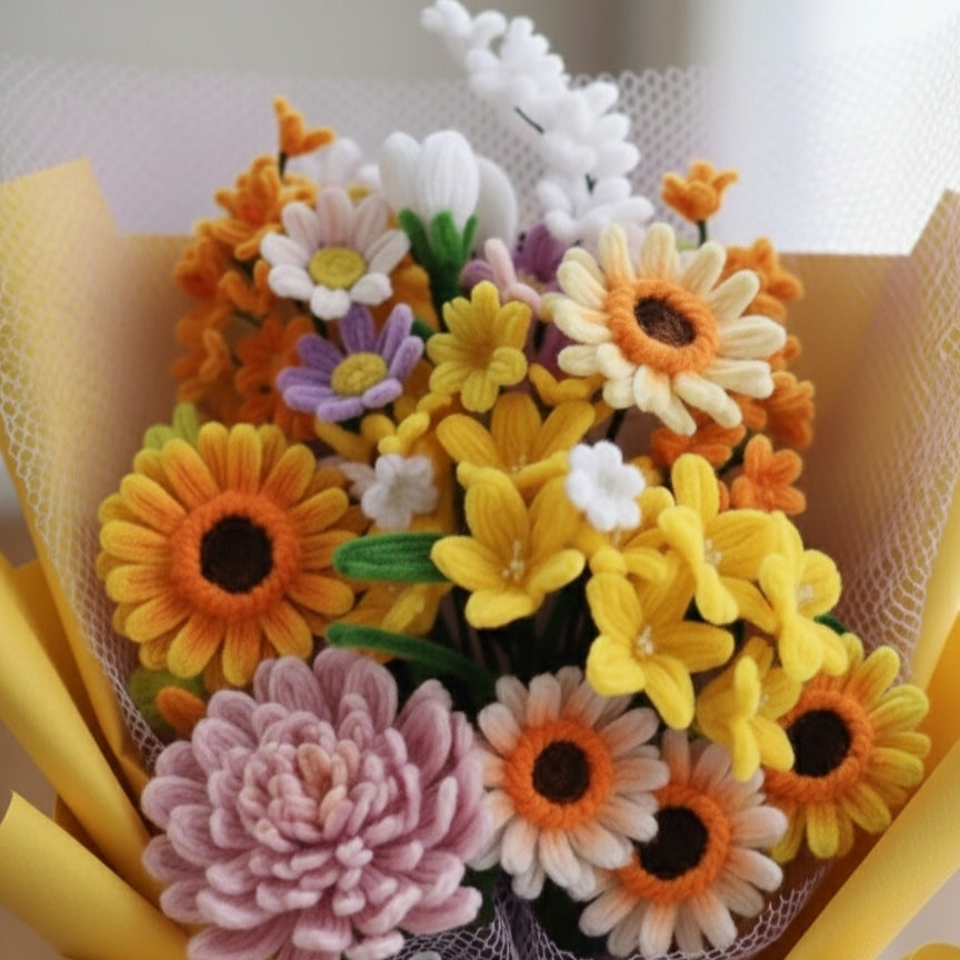 The "Sunshine in a Box" Flower Bouquet | Forever Chenille Bloom Arrangement