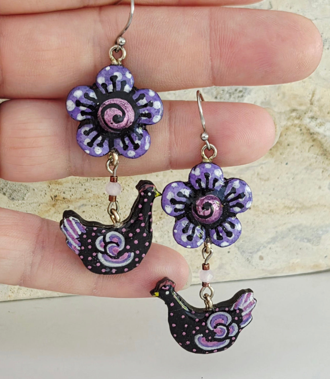 Funky Chicken Earrings