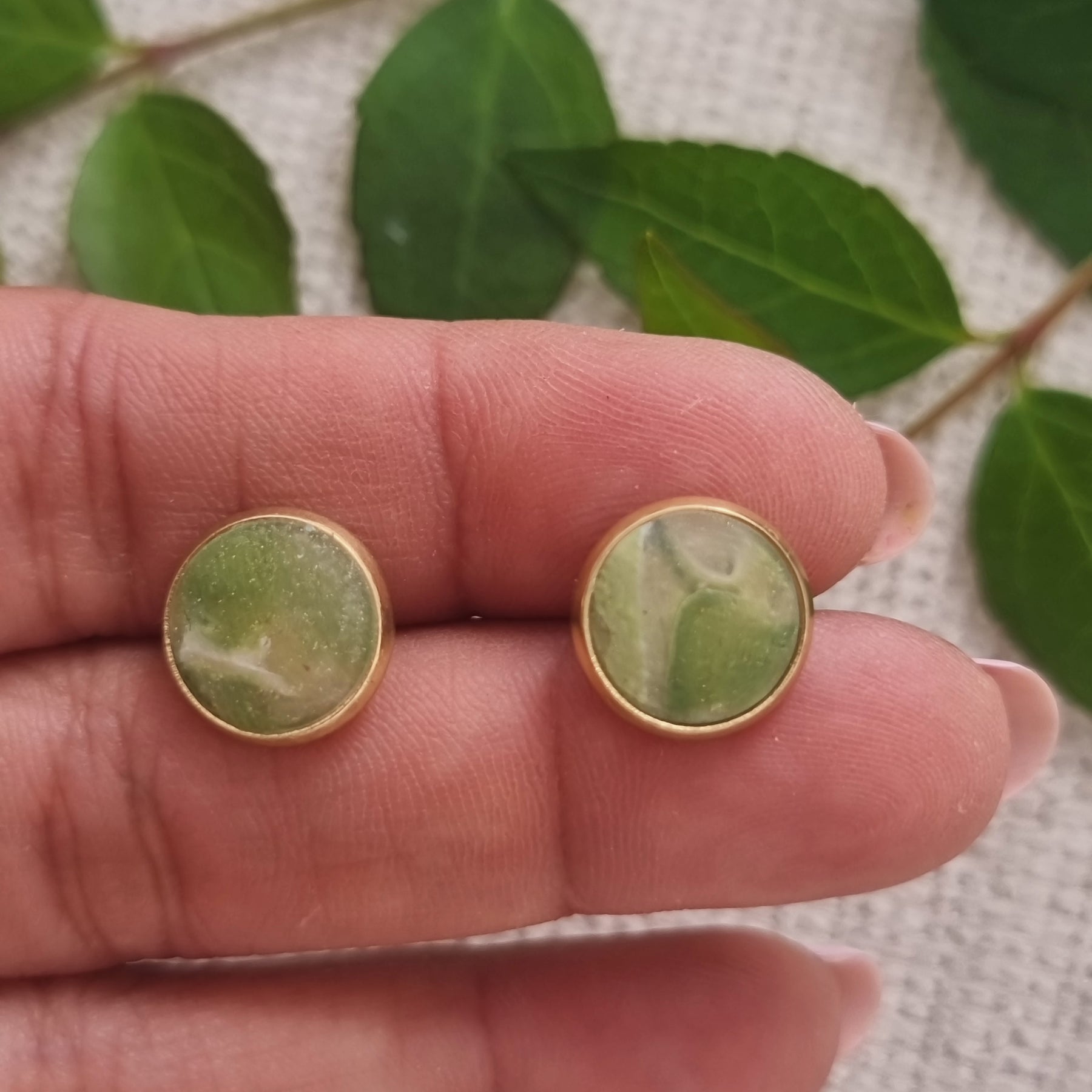 Sage Marble Studs