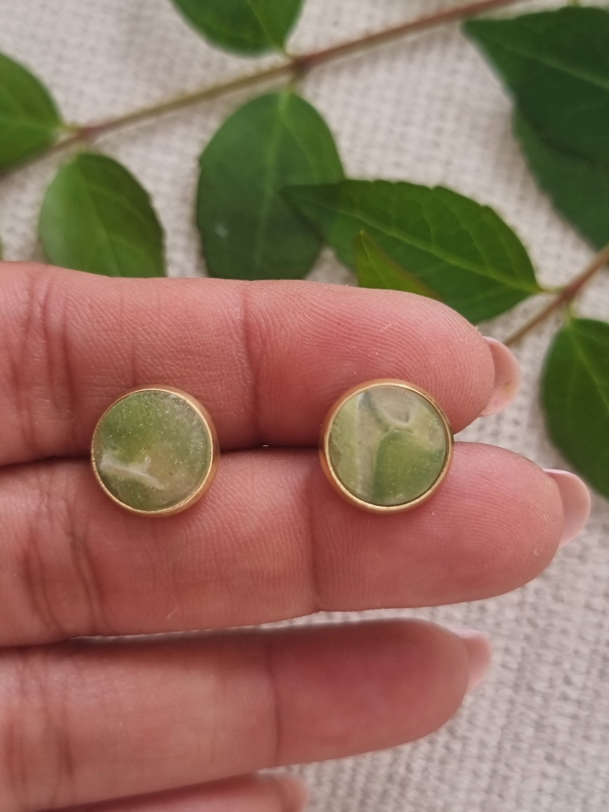 Sage Marble Studs