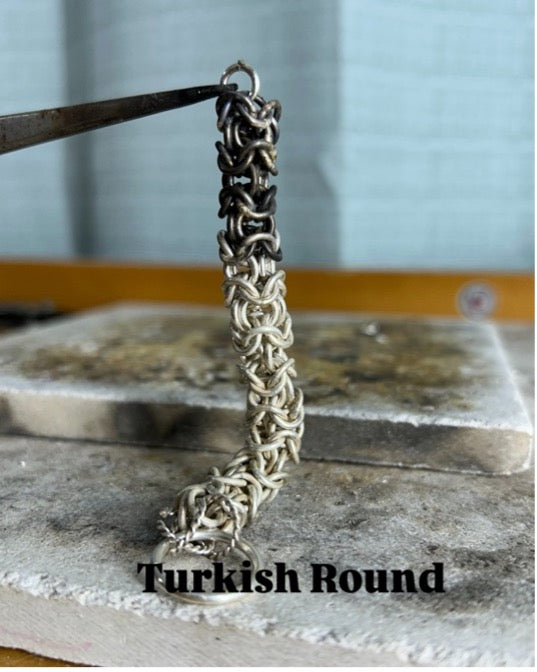 Sterling Silver Turkish Round Bracelet [1.29mm wire] 19cm