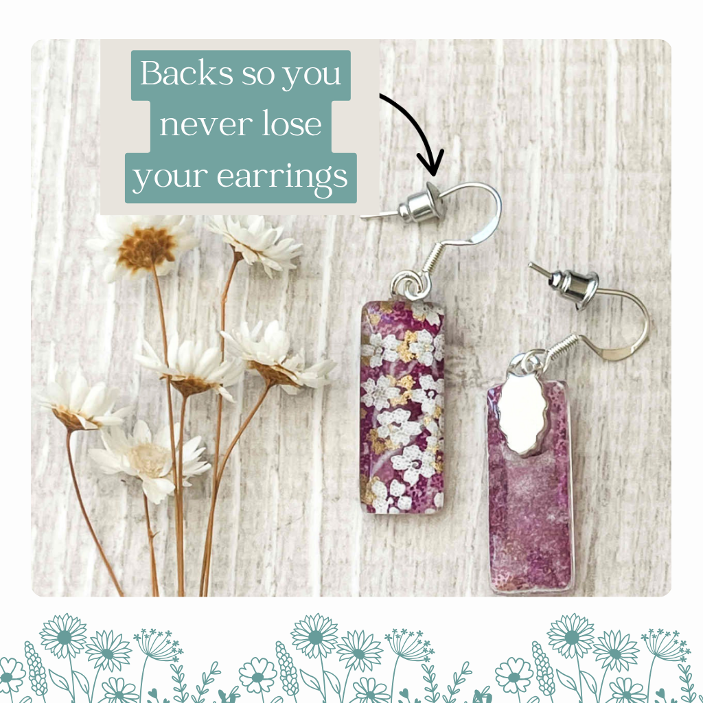 White Floral Blossom Earrings • Glow in these Japanese Paper Handmade Earrings • Only One Available