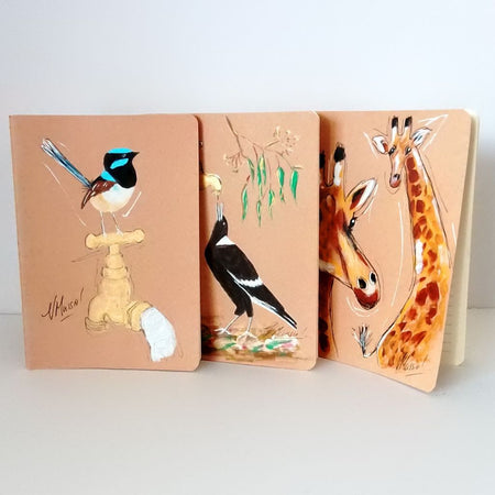 Notebooks Cotton Bound Lined A5 featuring birds and animals