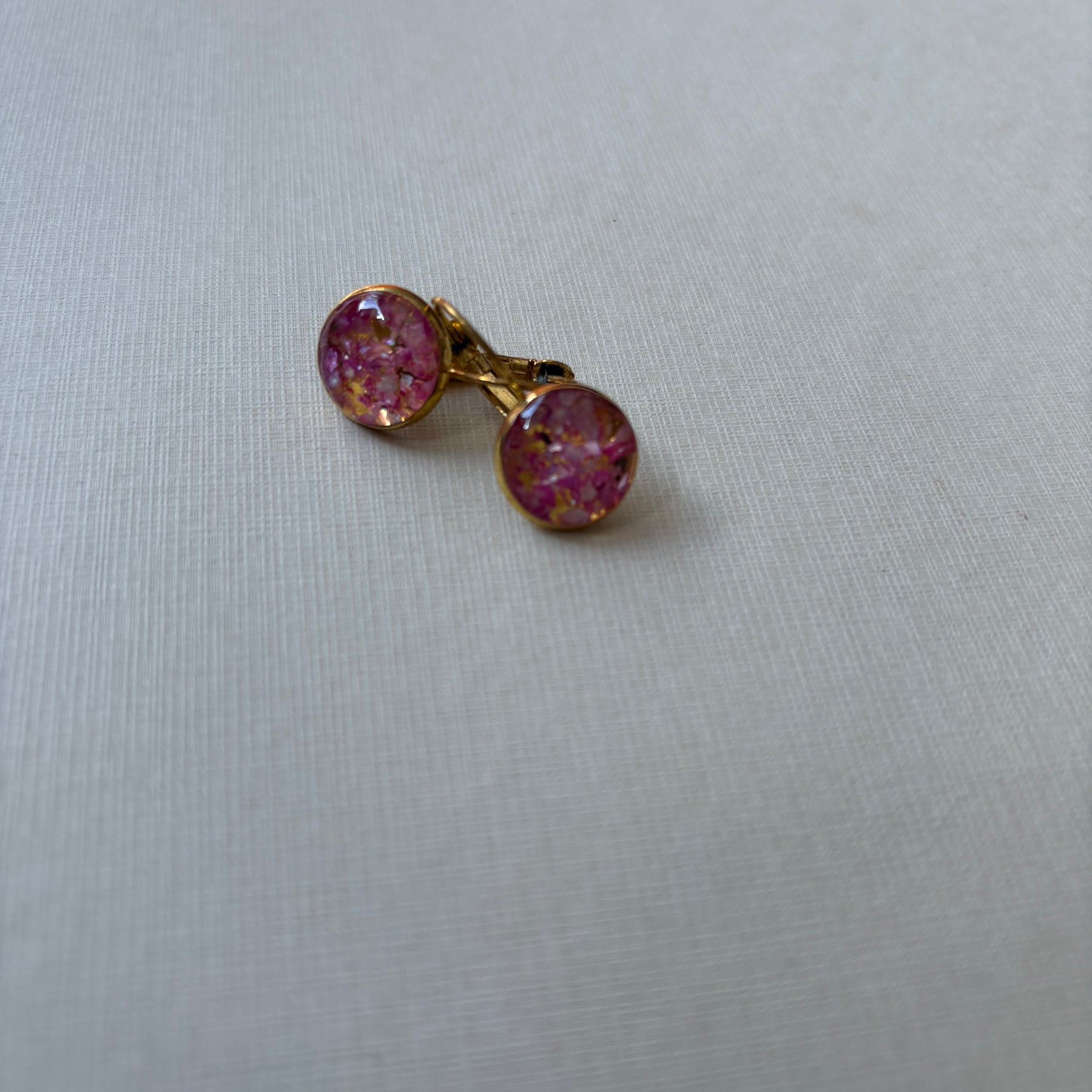 Pink Glitter Resin earrings