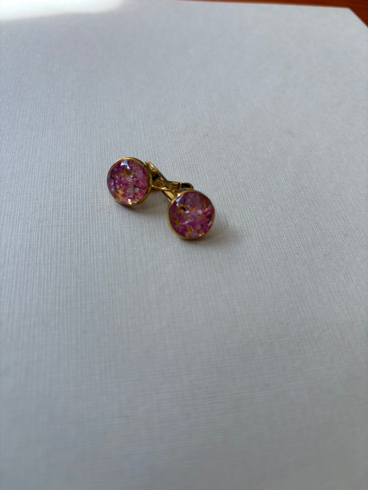 Pink Glitter Resin earrings