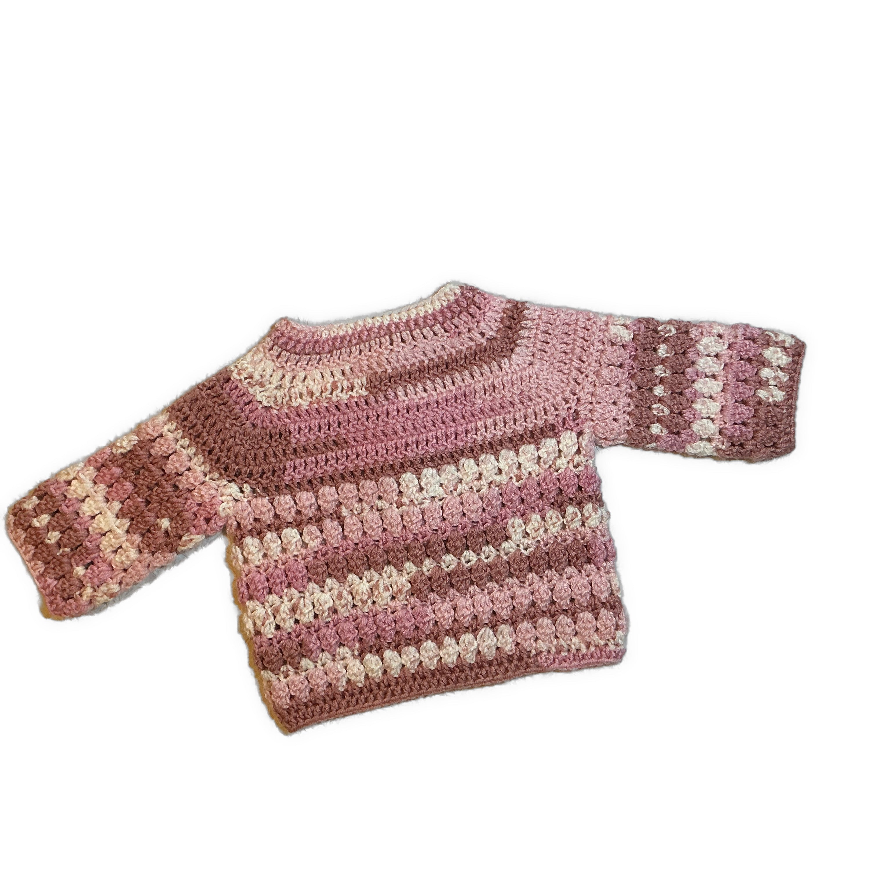 Hand Crocheted “Mulla Mulla” Baby Prints Cardigan | 0-3 months