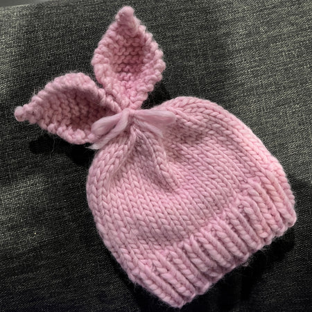 Bunny ears 100% wool kids beanie