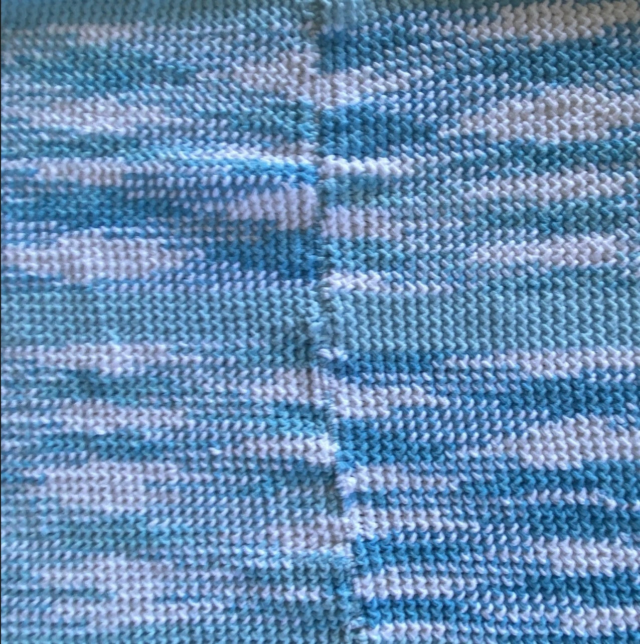 Blue and white baby blanket or lap blanket