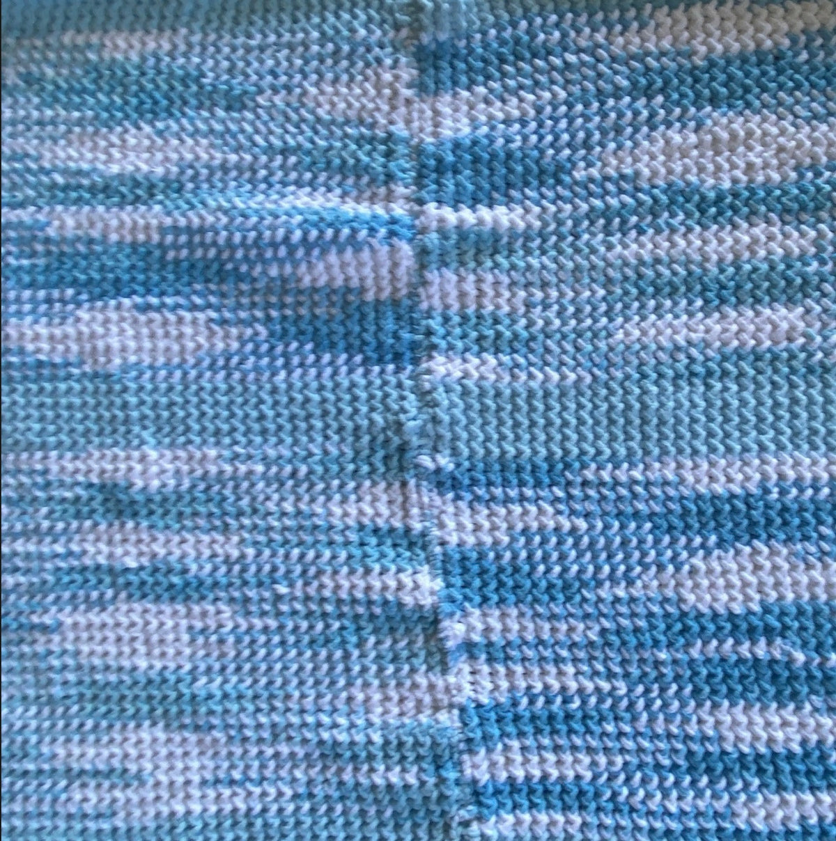 Blue and white baby blanket or lap blanket