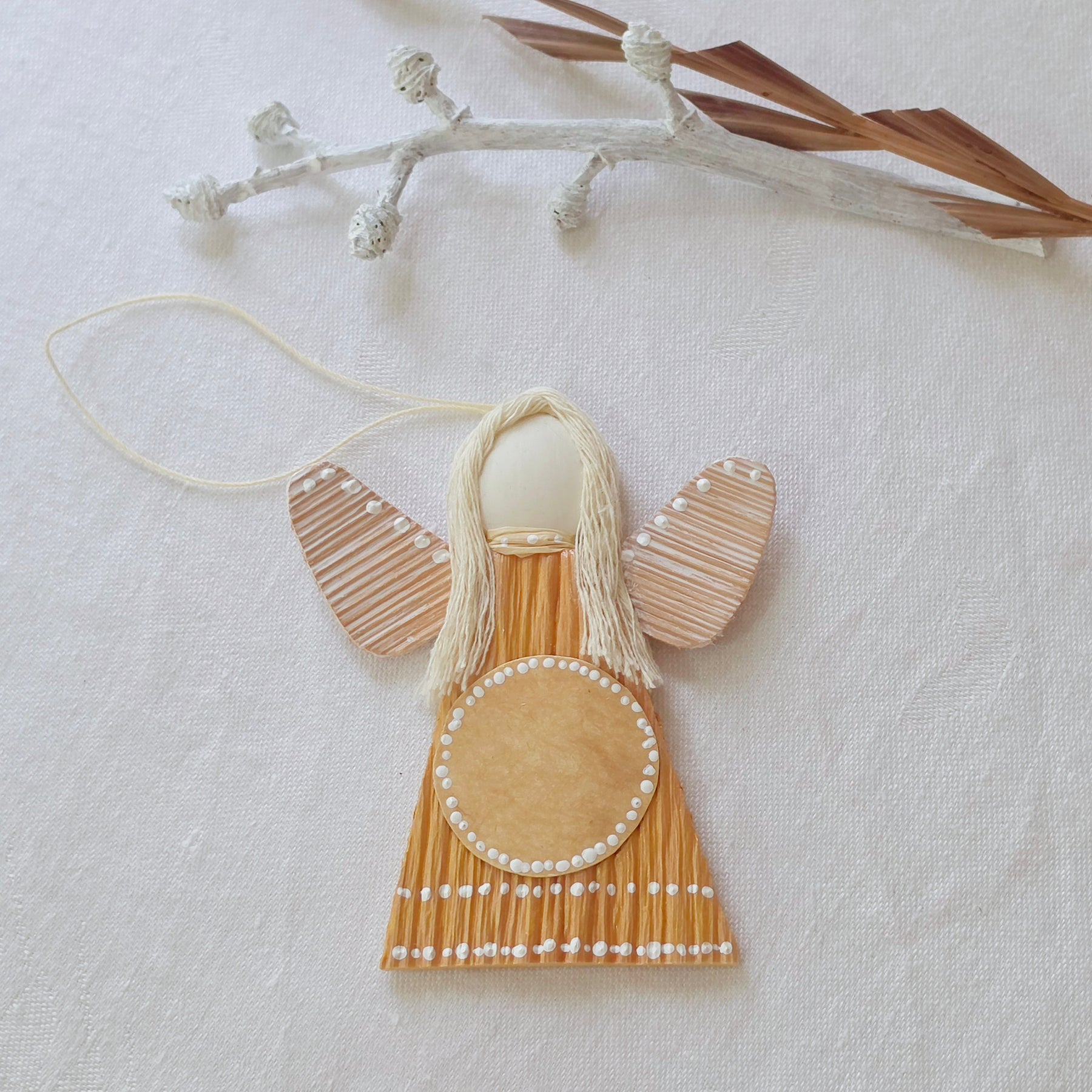 Hello - Palm Angel Christmas Ornament, Set of three