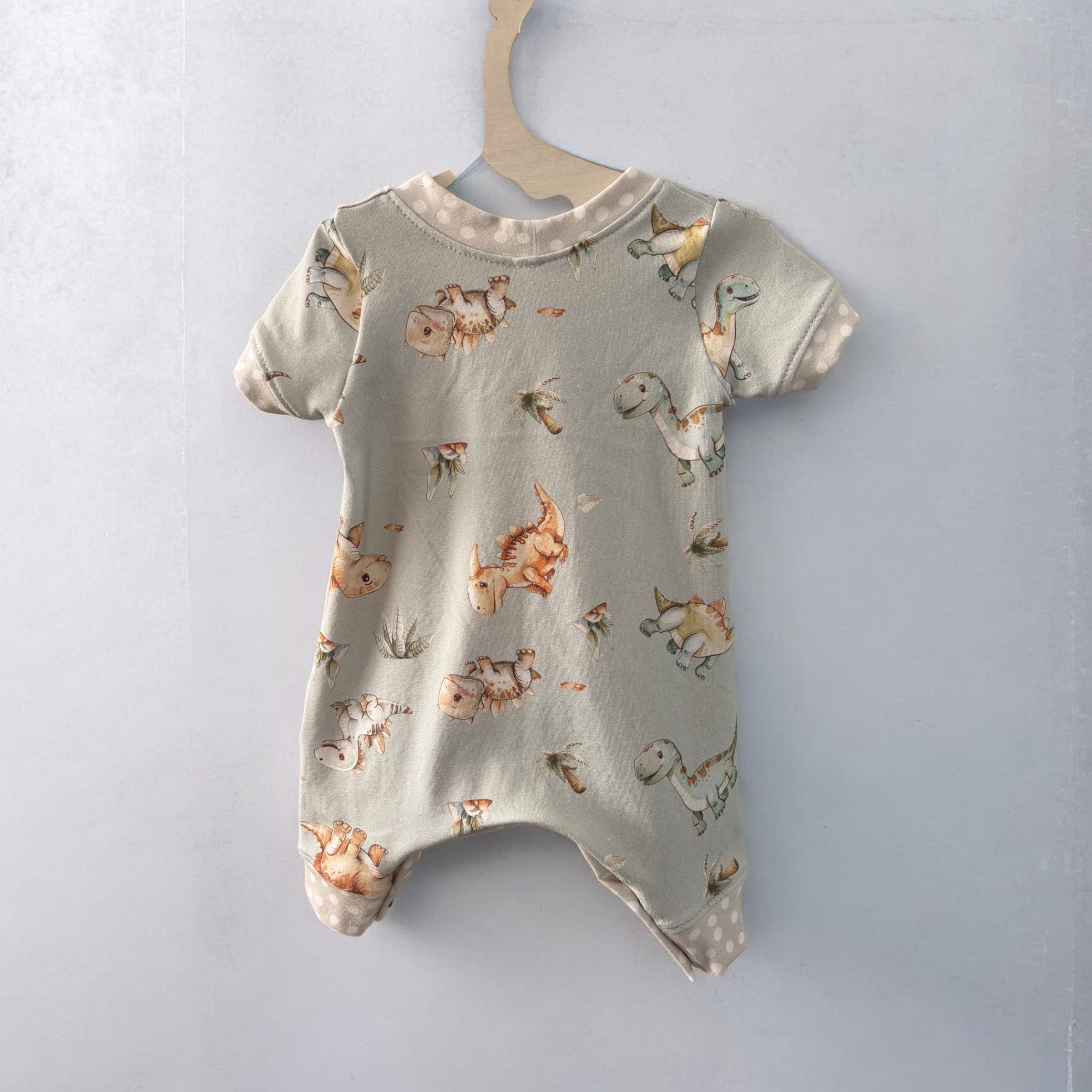 Baby Dinosaurs Pale Green Romper