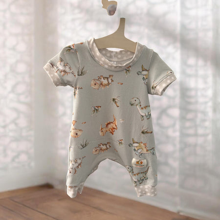 Baby Dinosaurs Pale Green Romper