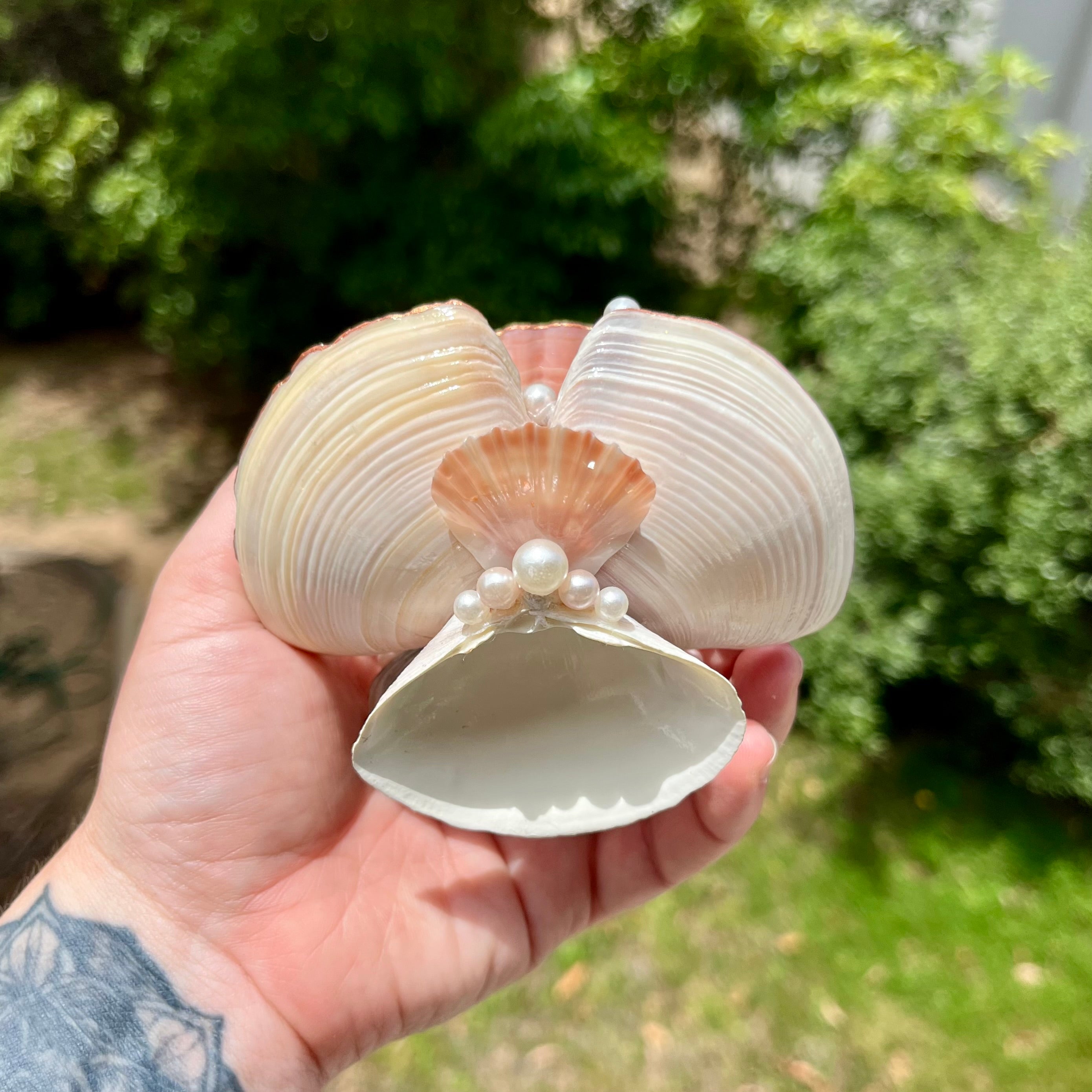 Mermaid Shell Vanity With Pearl Accents