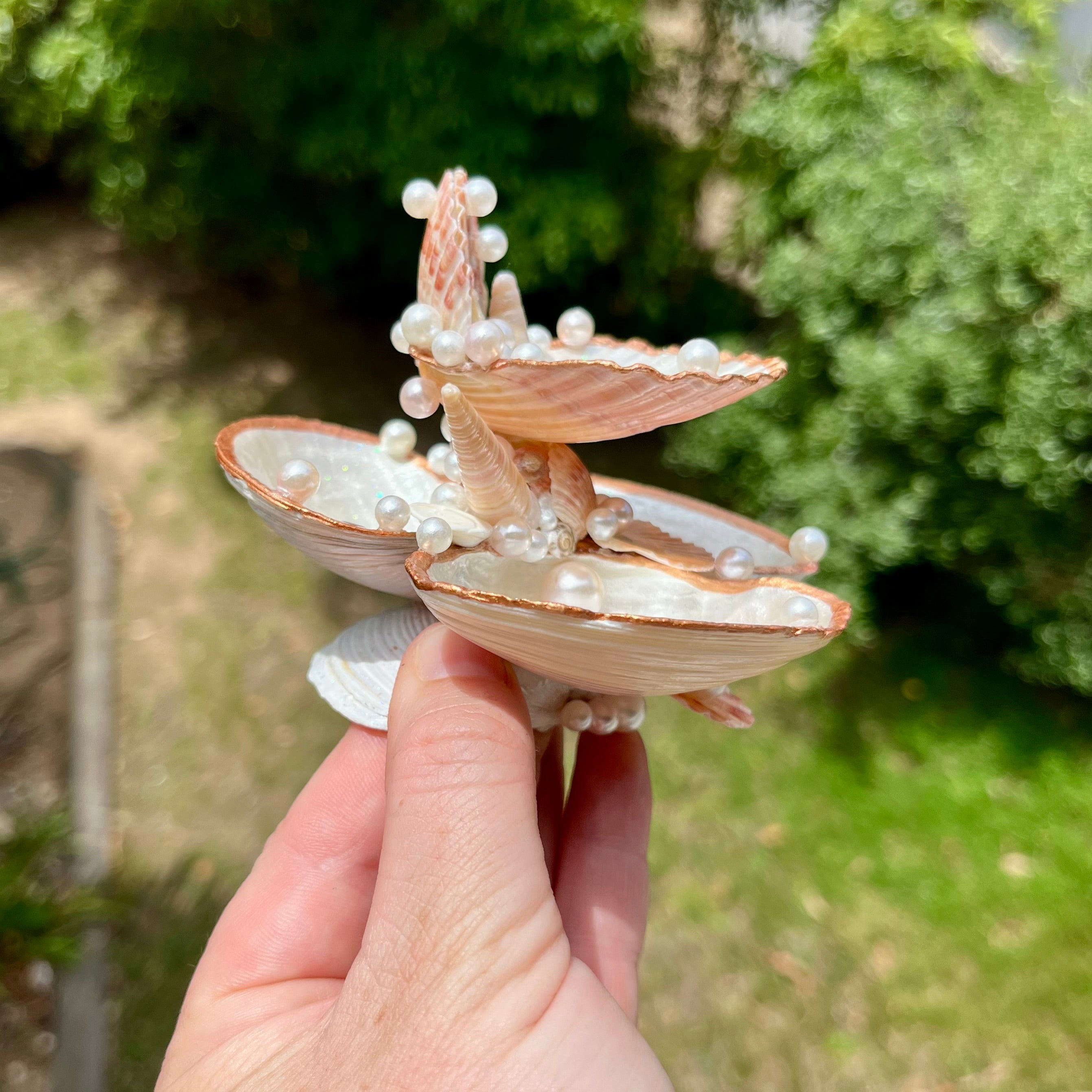 Mermaid Shell Vanity With Pearl Accents