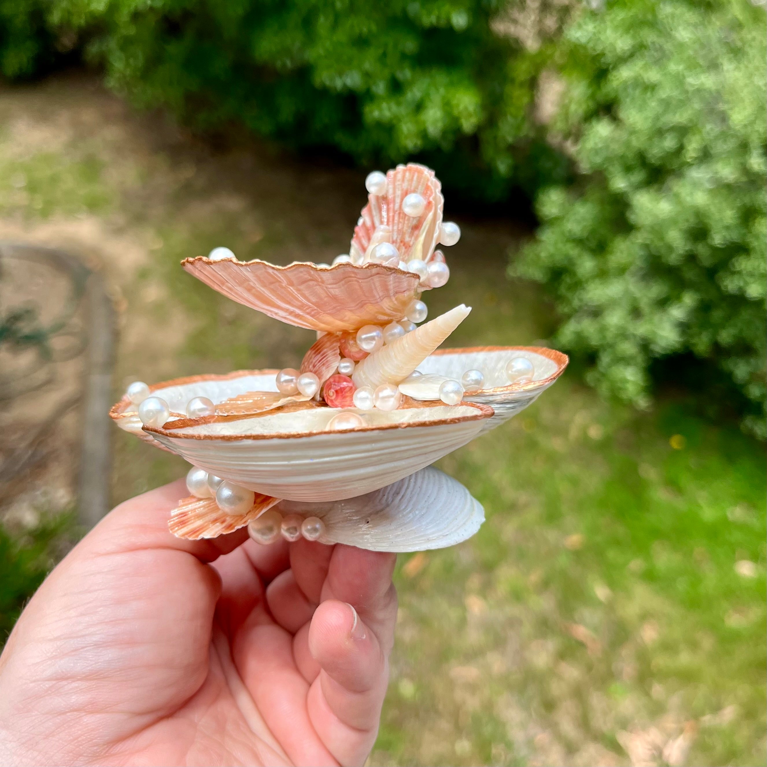 Mermaid Shell Vanity With Pearl Accents