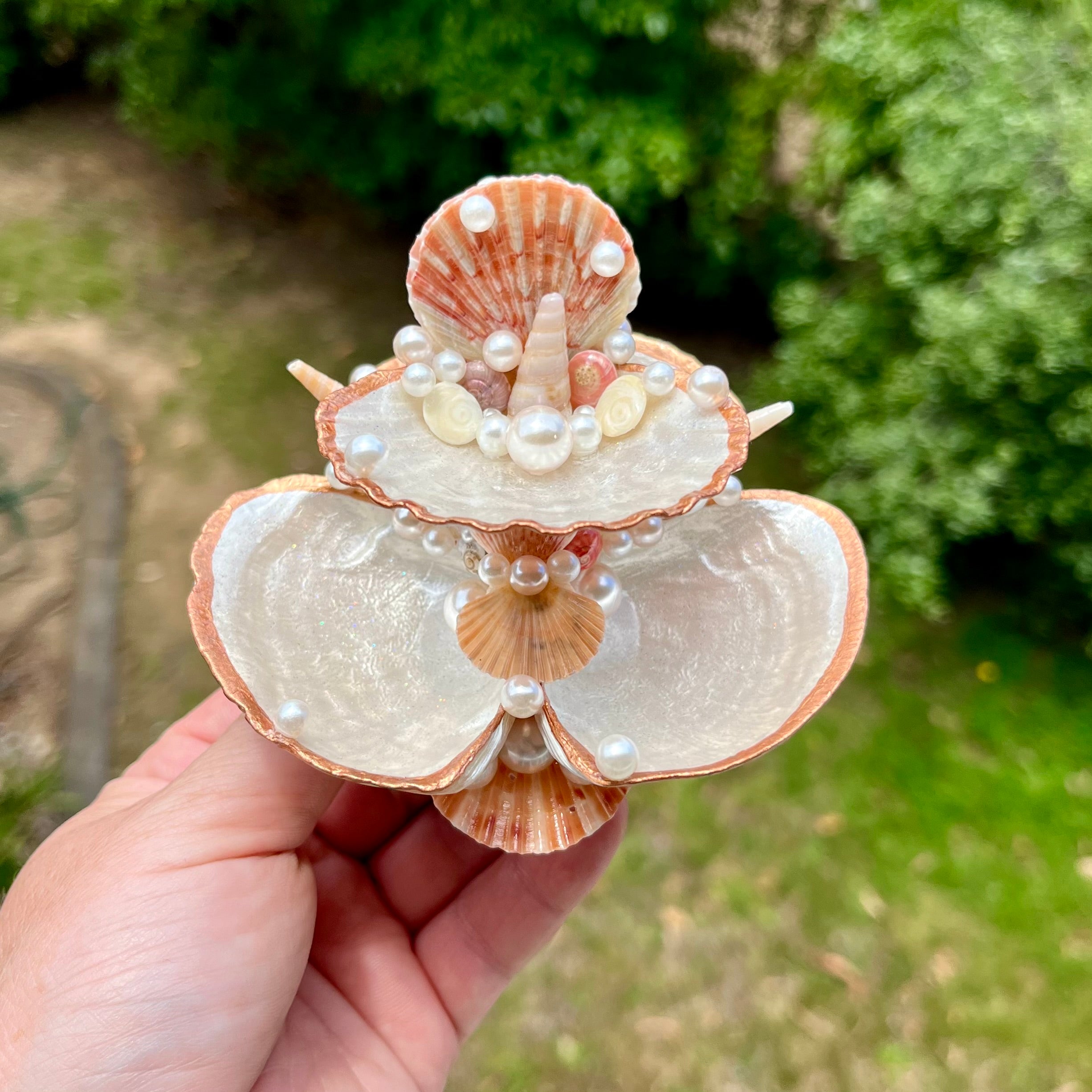 Mermaid Shell Vanity With Pearl Accents