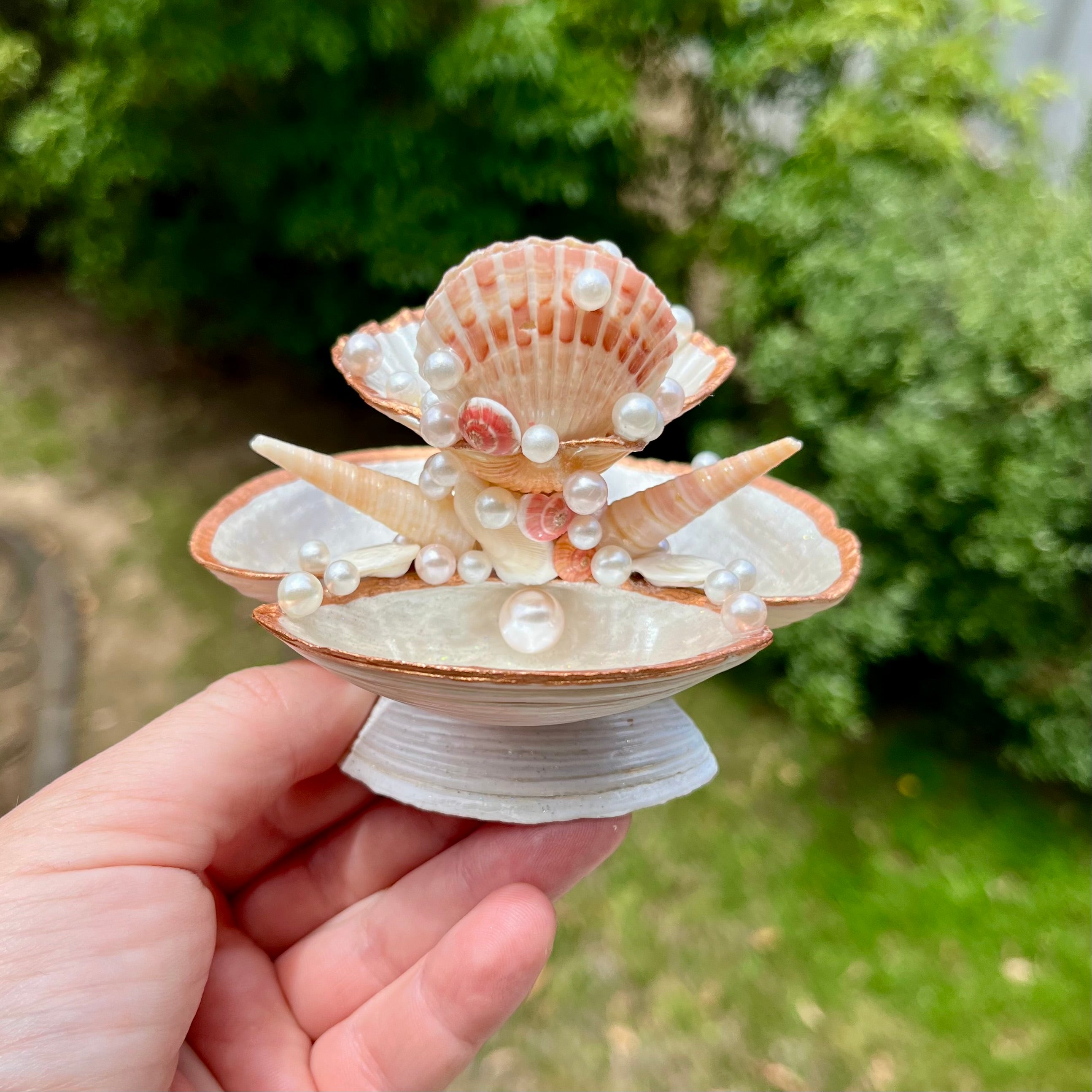Mermaid Shell Vanity With Pearl Accents