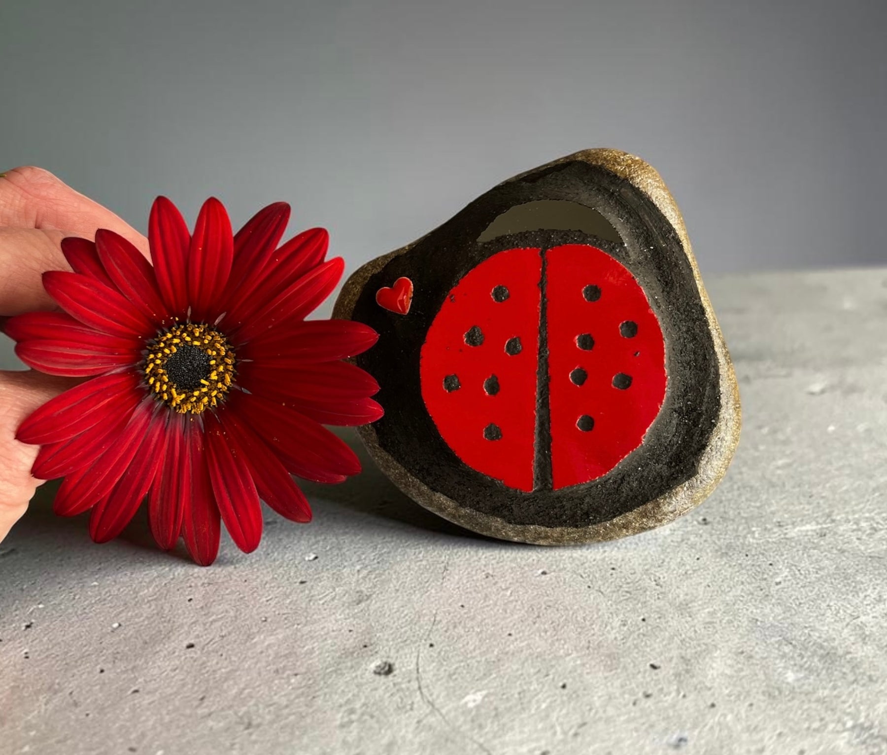 Mosaic Stone Ladybug.