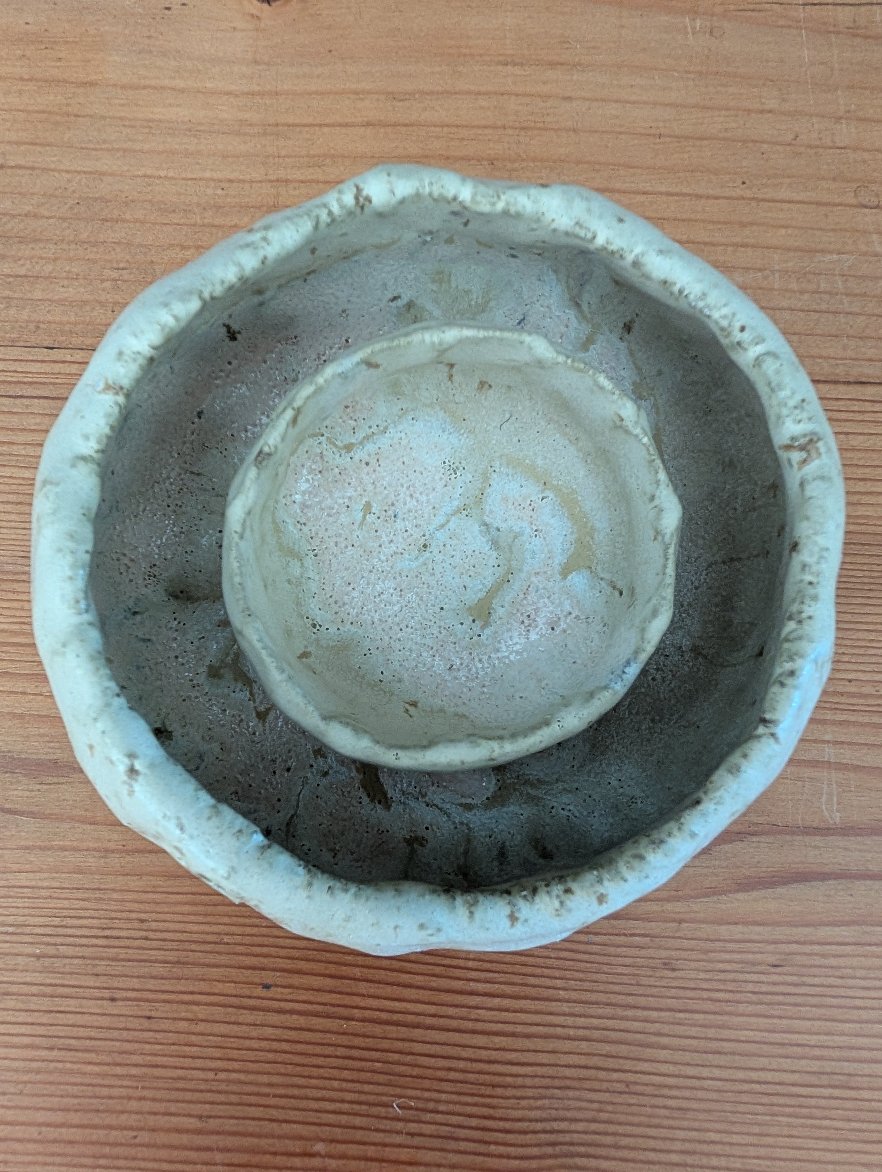 Set of 2 Small Handmade Ceramic Dishes - Earthy Wabi-Sabi Stoneware