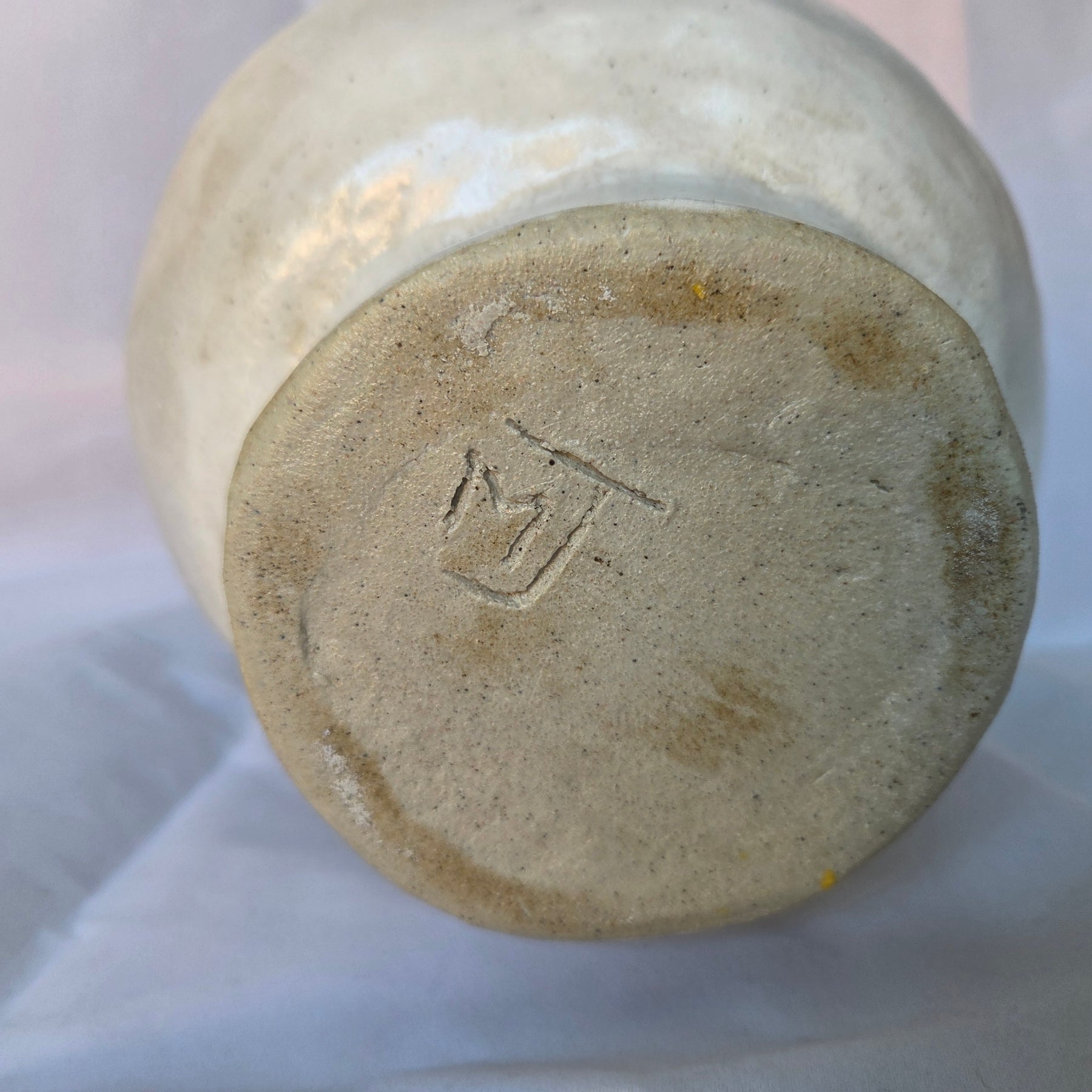 Hand made ceramic Vase. Coil hand built in white stoneware. Waterproof