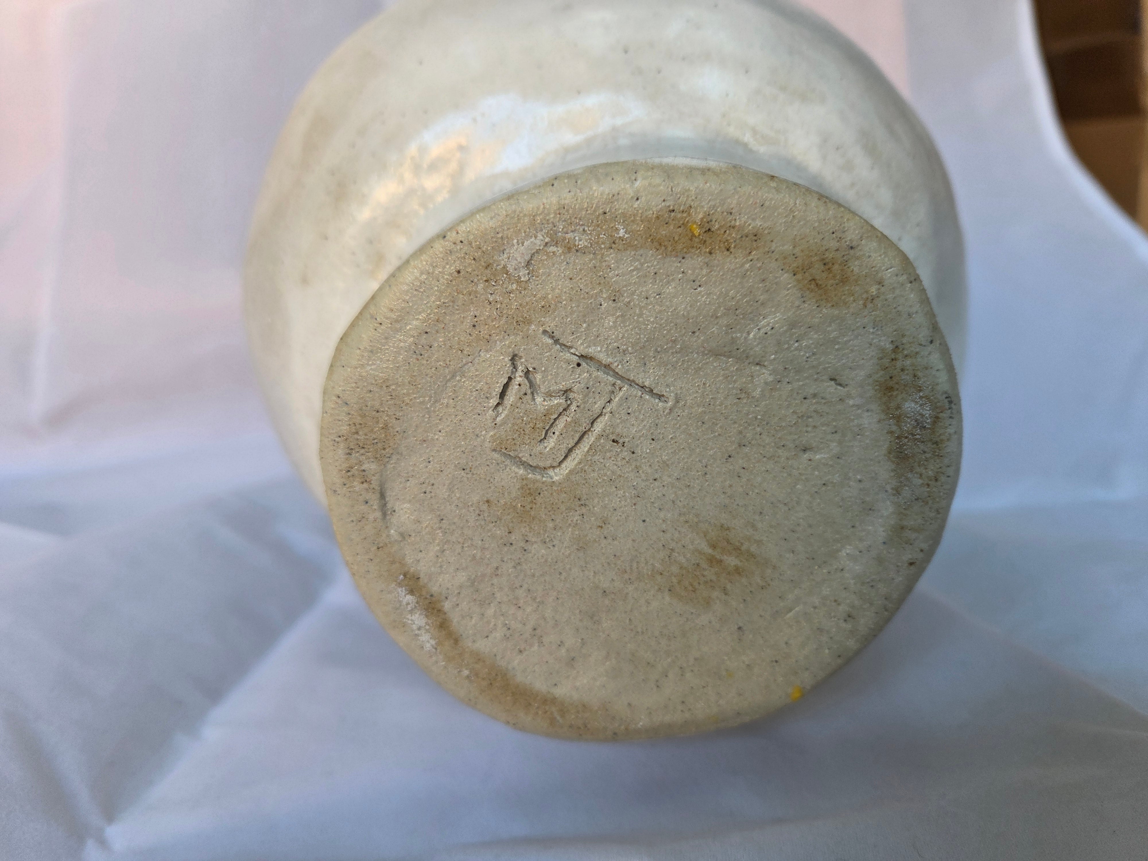 Hand made ceramic Vase. Coil hand built in white stoneware. Waterproof