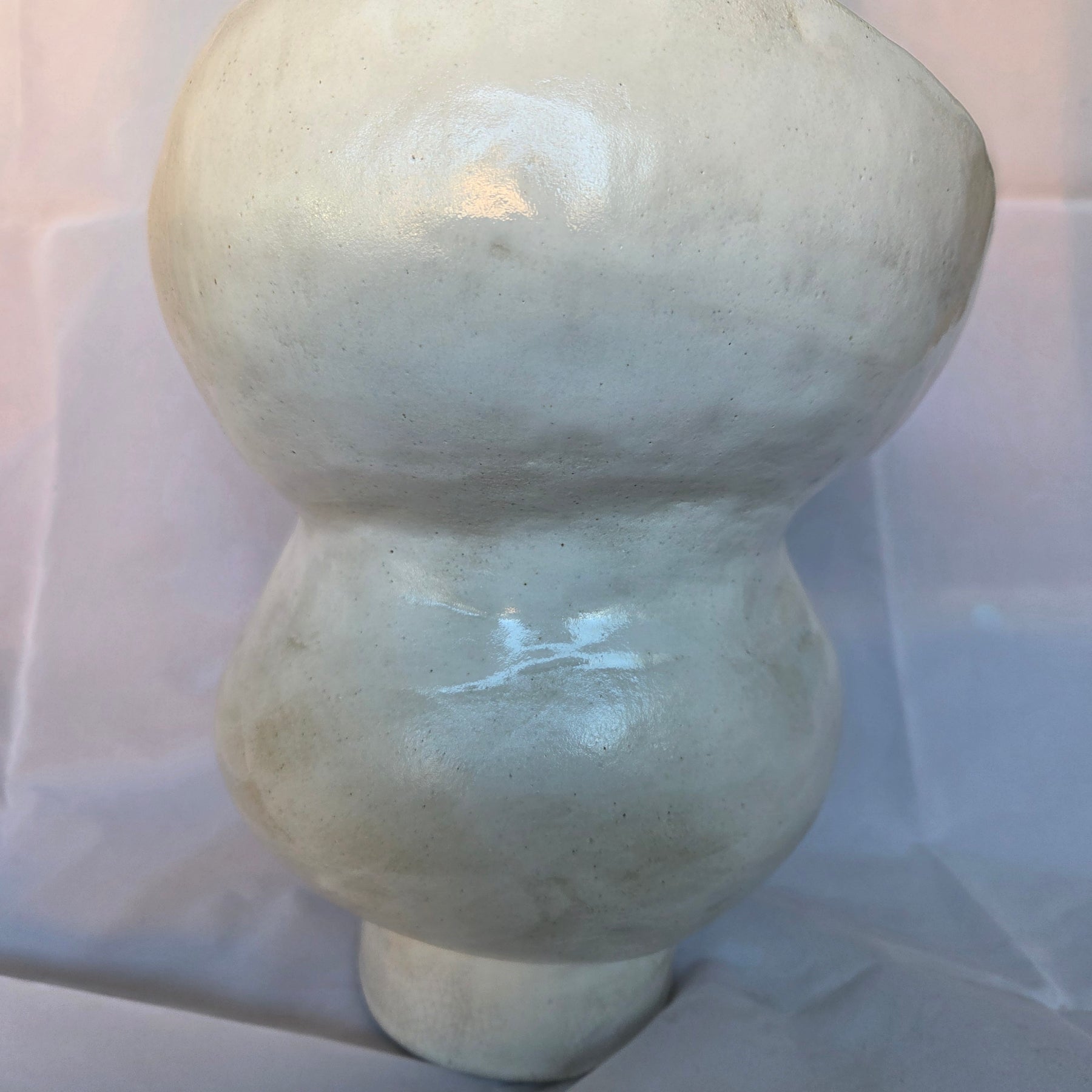 Hand made ceramic Vase. Coil hand built in white stoneware. Waterproof