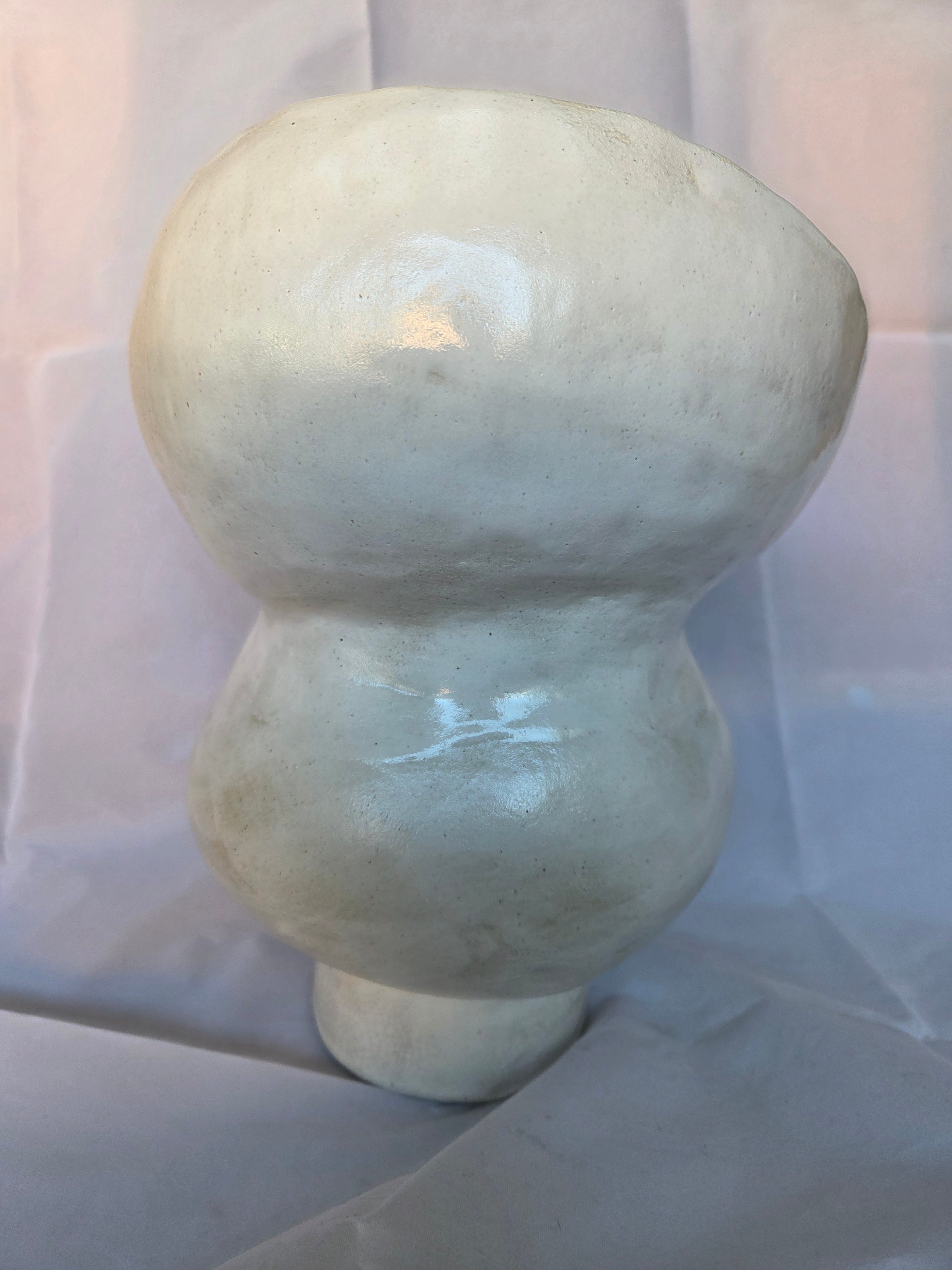Hand made ceramic Vase. Coil hand built in white stoneware. Waterproof