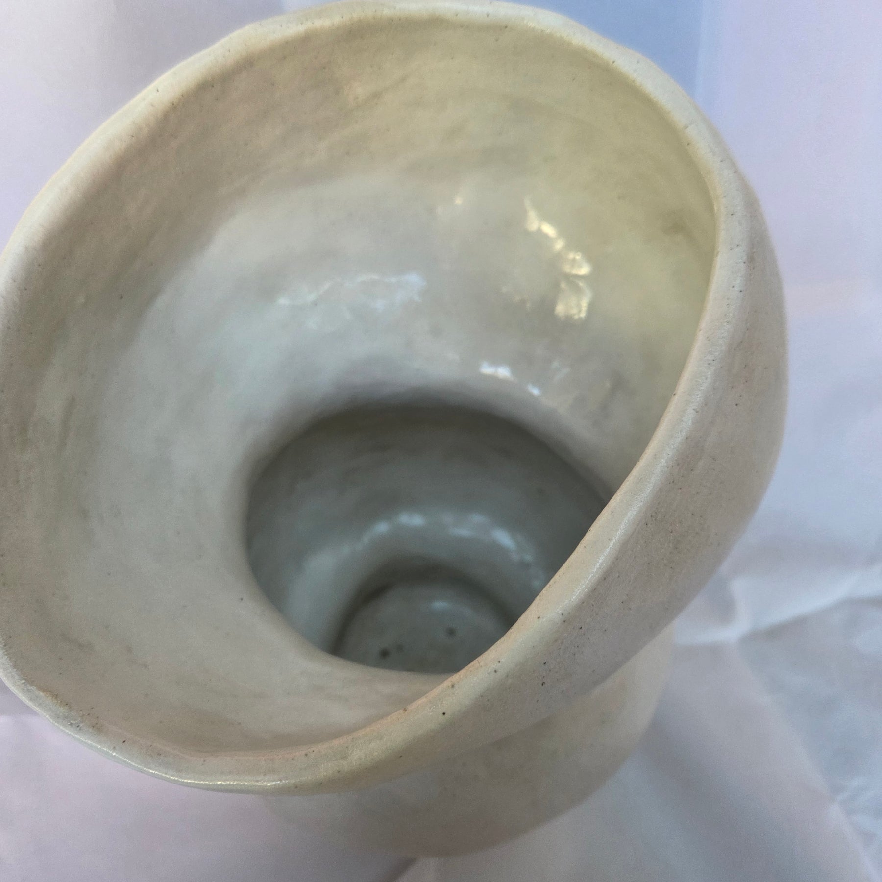 Hand made ceramic Vase. Coil hand built in white stoneware. Waterproof