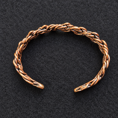 Handmade Fine Braided Copper Cuff Bracelet B012