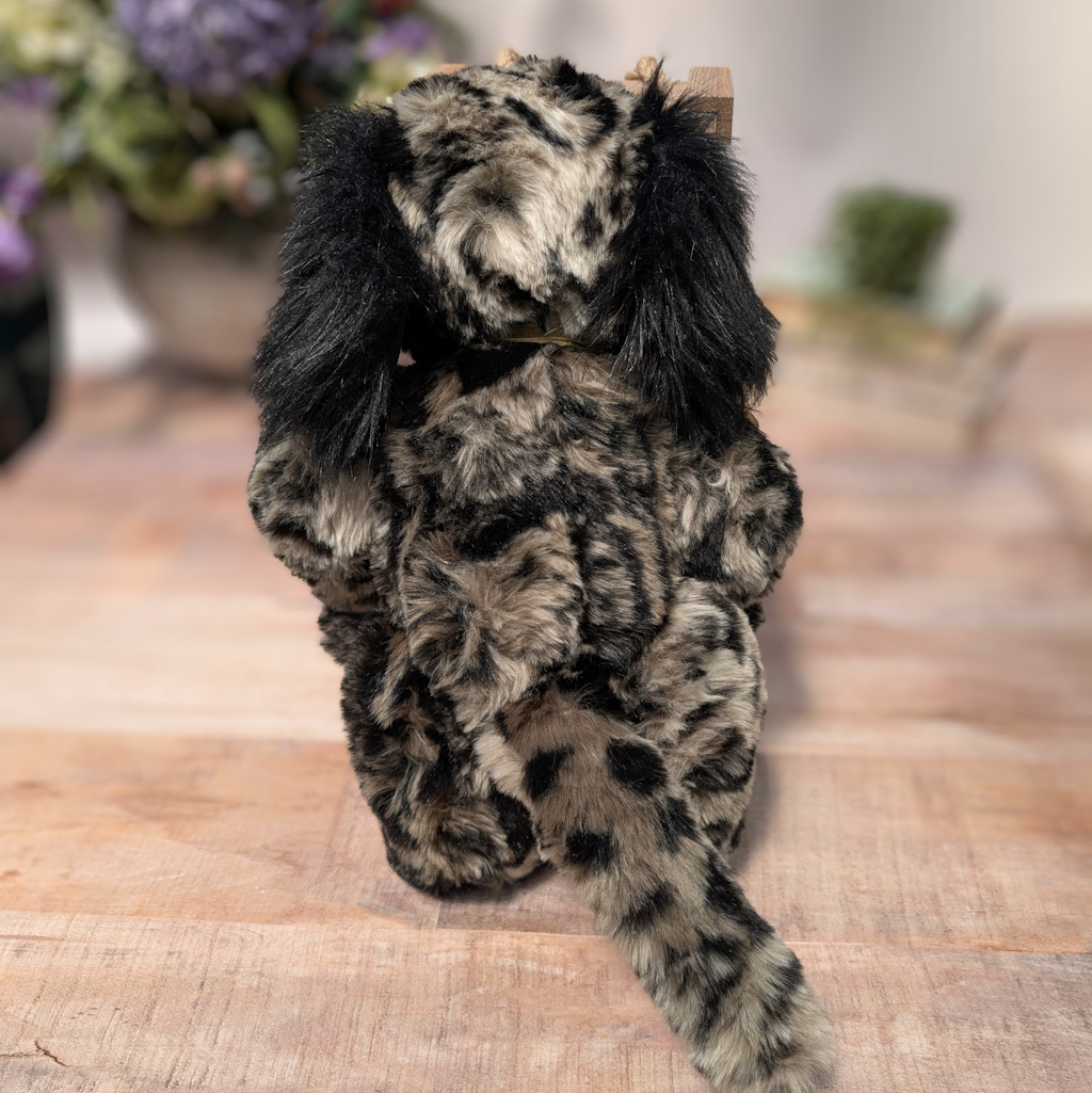 Handmade Faux Fur Plush Dog: One-of-a-Kind Artisan Spaniel