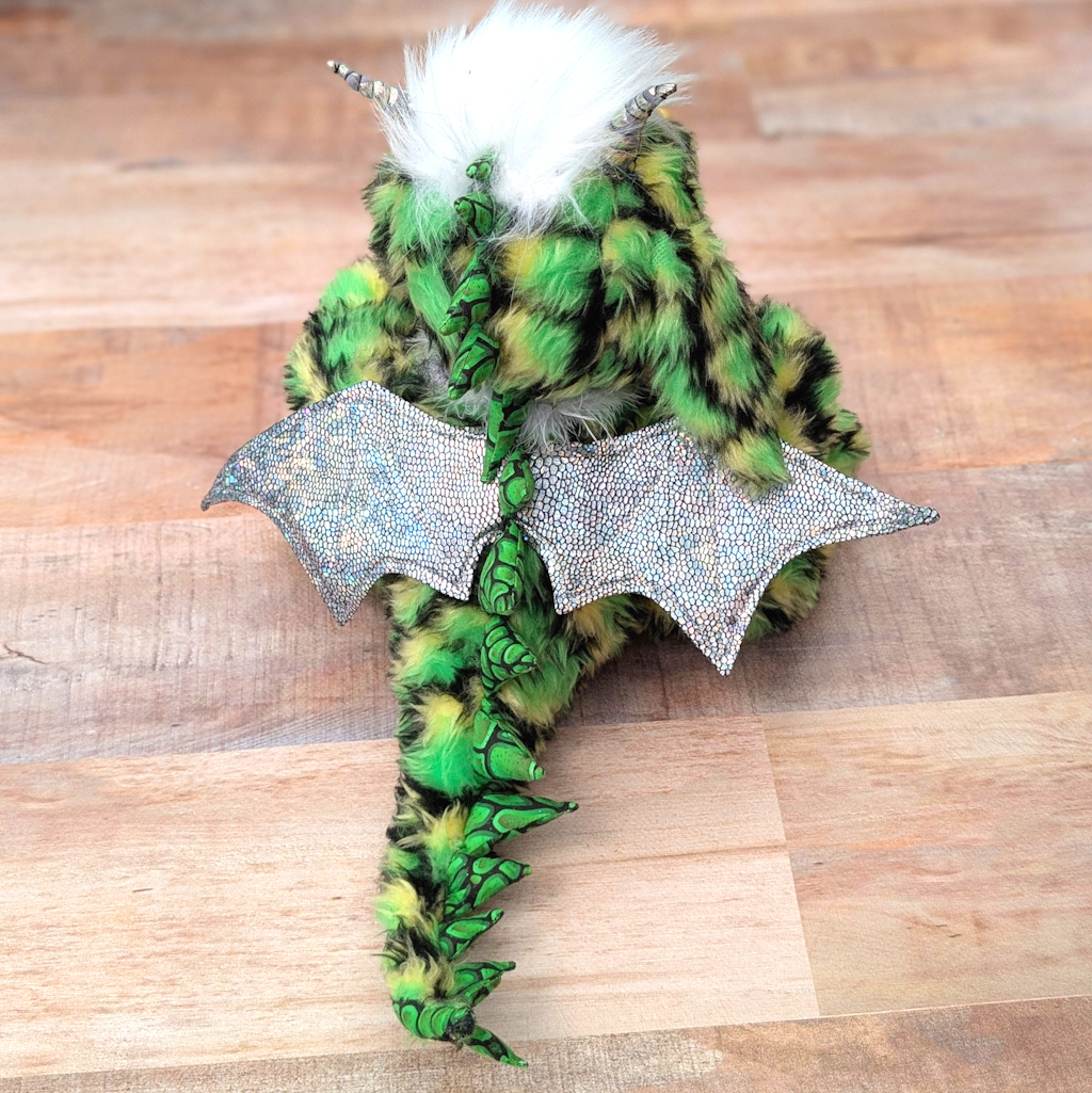 Handmade Green Dragon Bear, OOAK Dragon, Elyndor Verdantspire