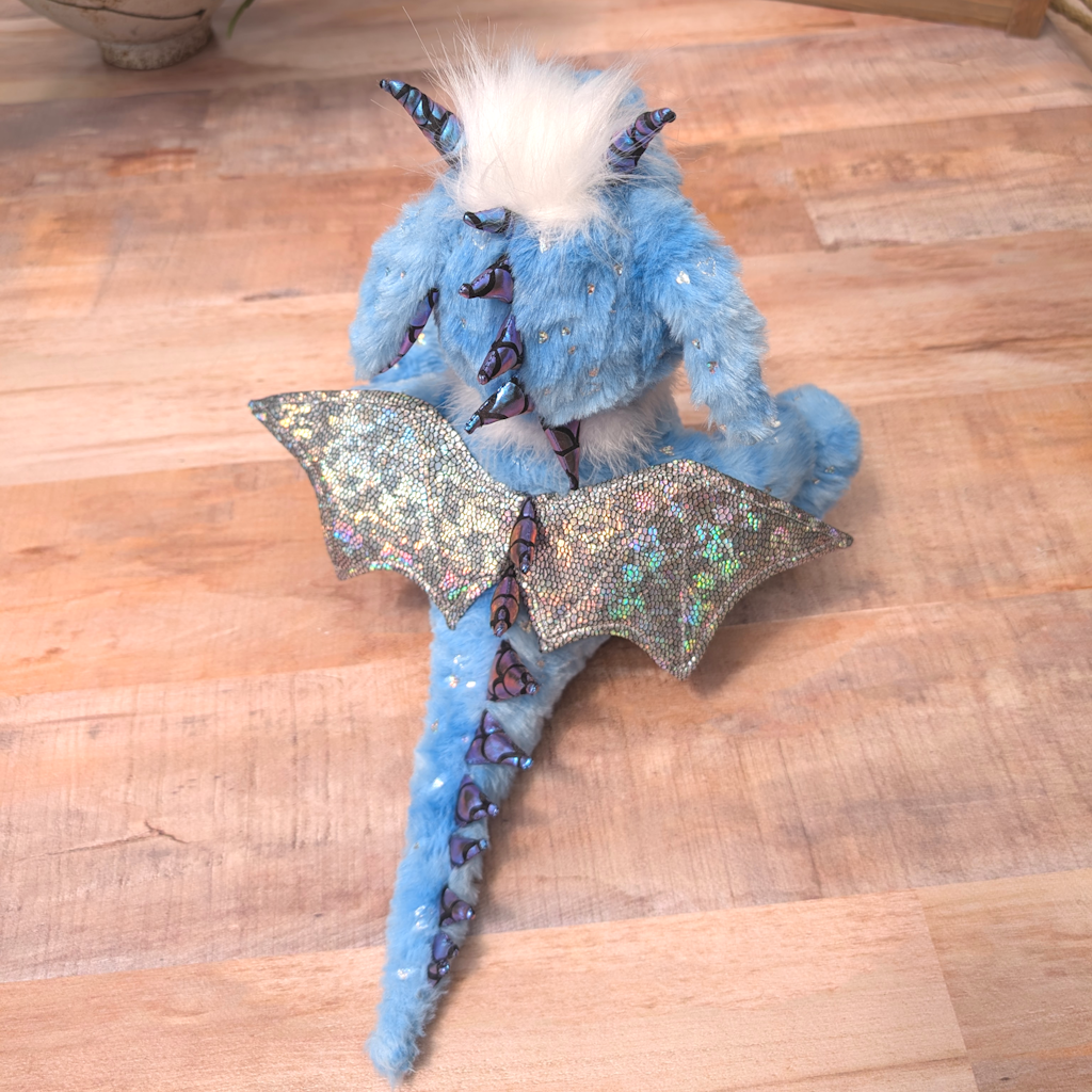 Handmade Blue Dragon Bear, OOAK Dragon, Akthol