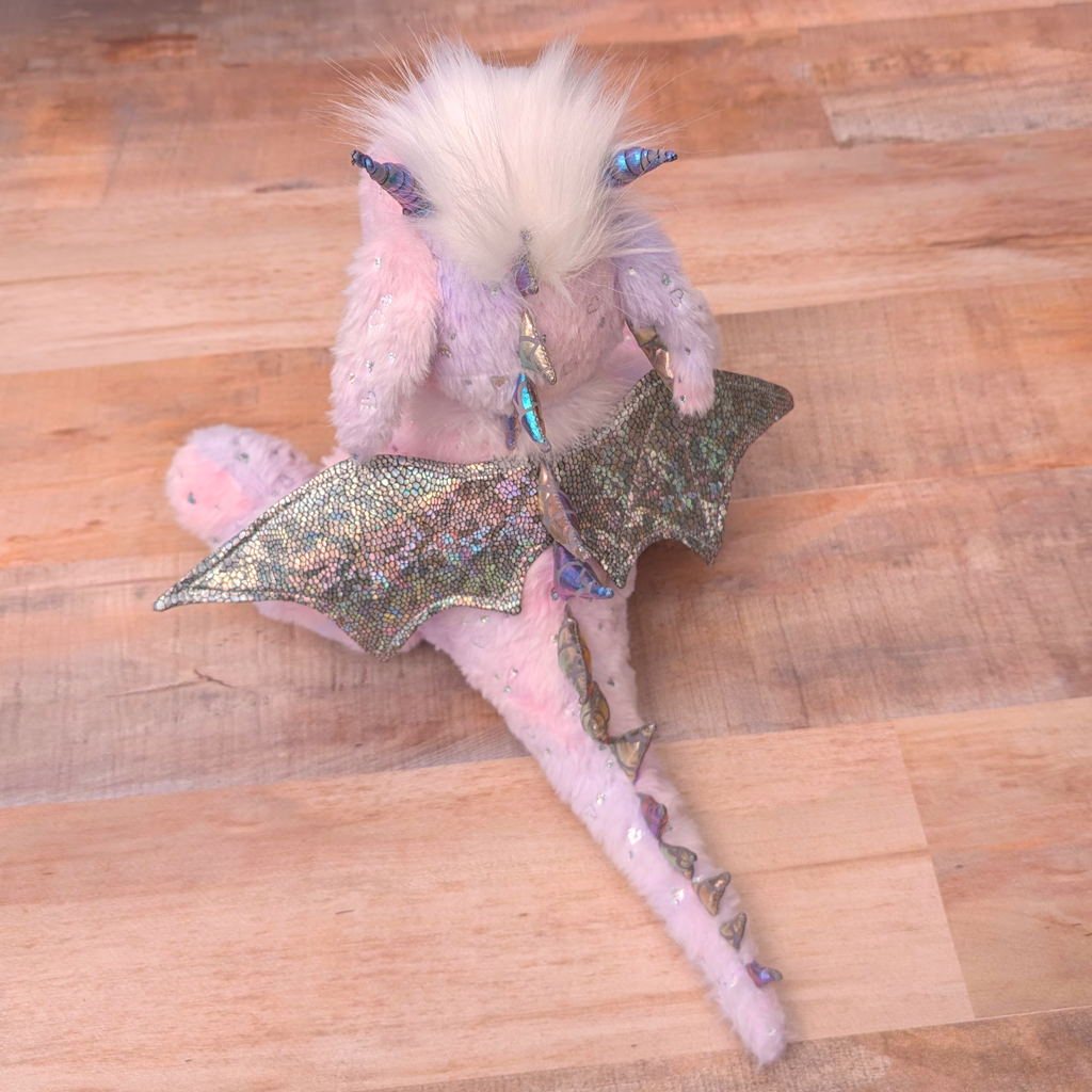 Handmade Mauve Dragon Bear, One of a kind Dragon, Lavendara