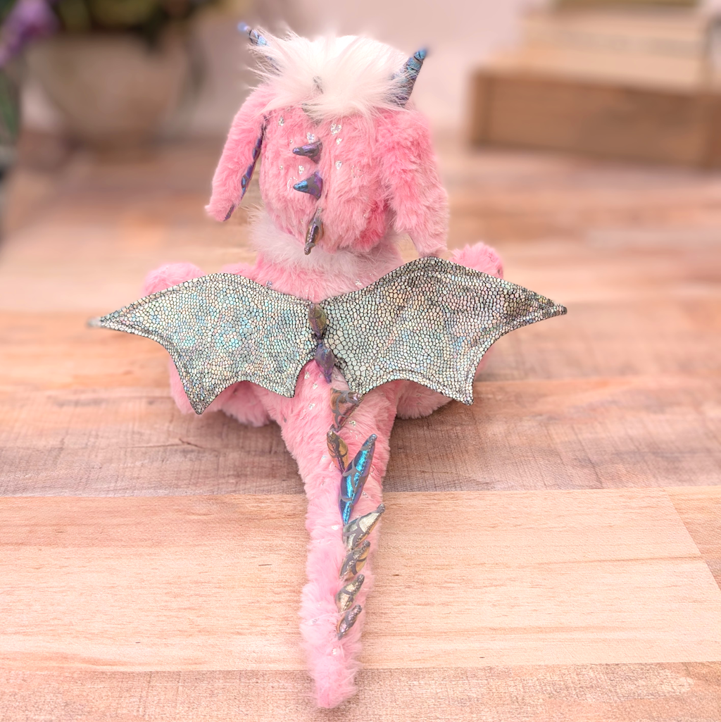Handmade Pink Dragon Bear, OOAK Dragon, Khalinda