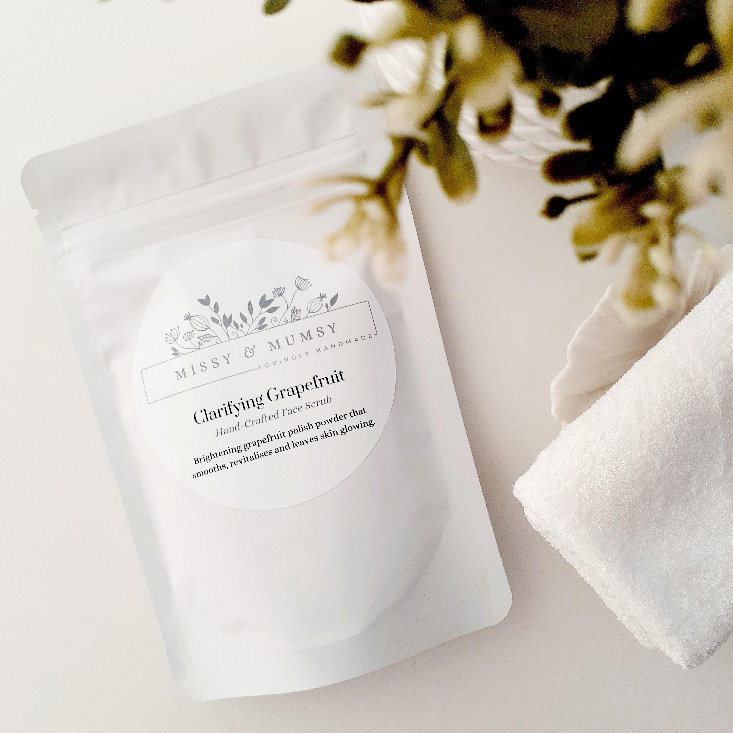 Grapefruit Face Scrub, Exfoliating Facial Polish, Brightening Natural Skincare, Anti-Aging
