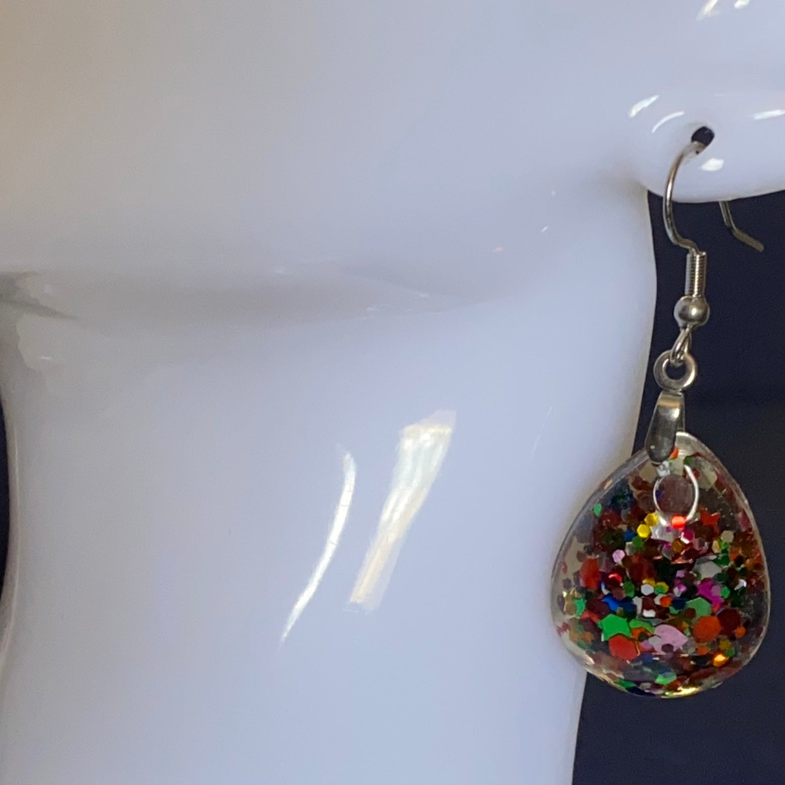Confetti Teardrop Dangle Earrings
