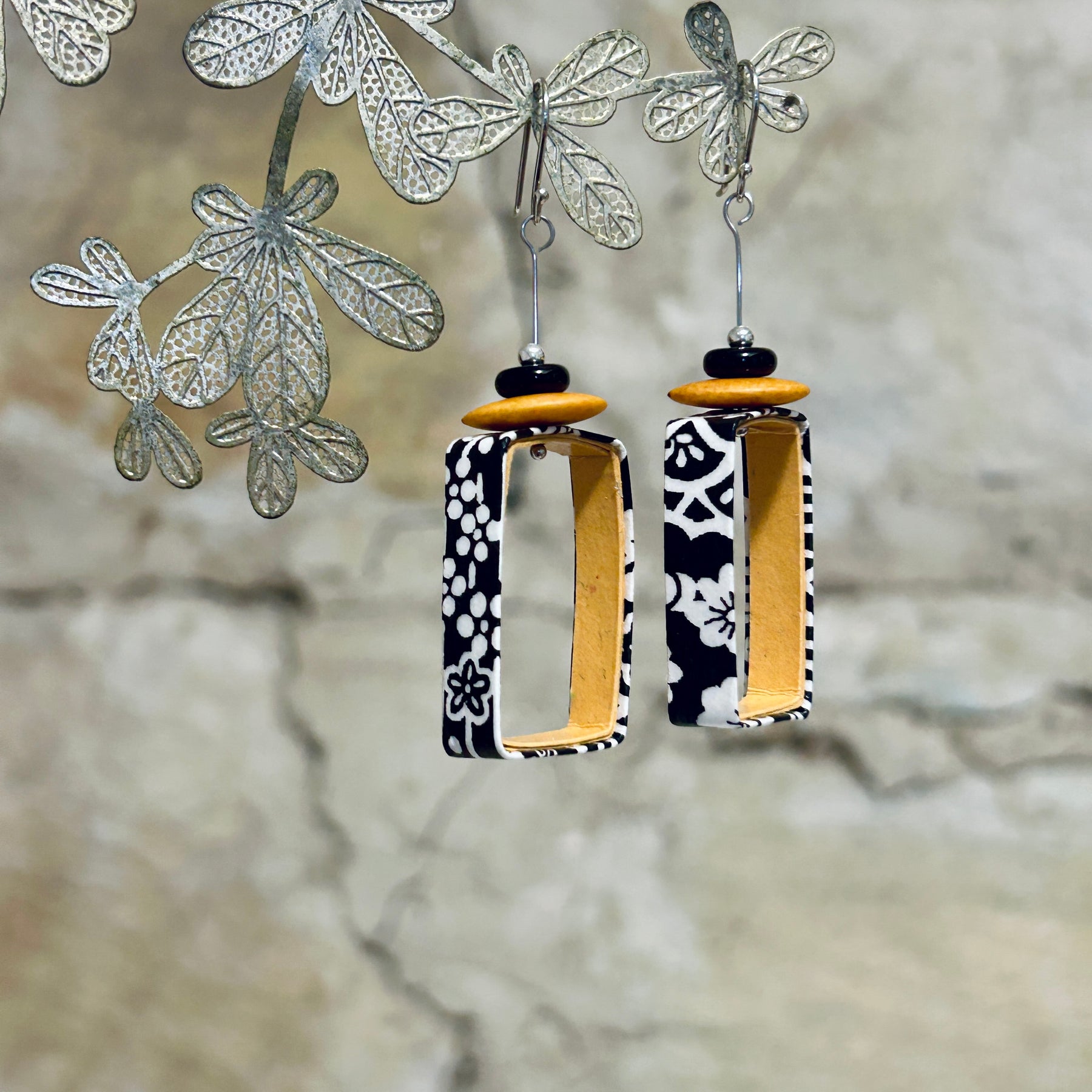 Earrings Aqua or Yellow Black White - EC-624 EC-621