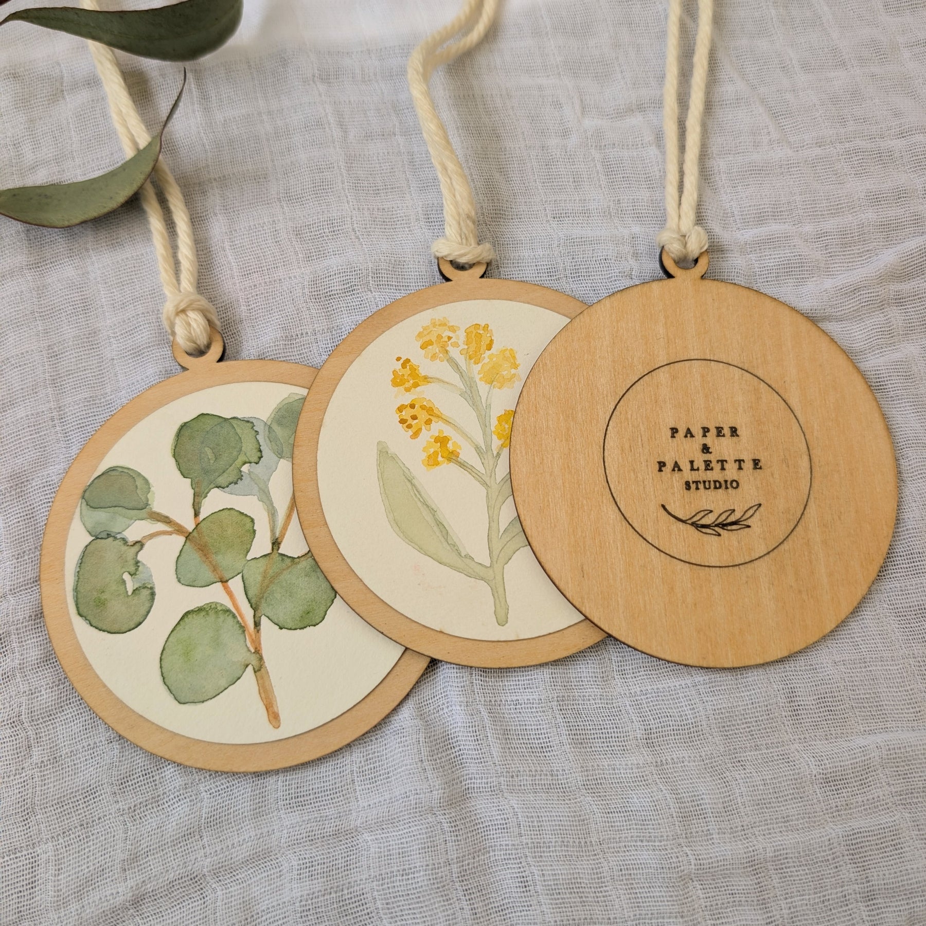 Set of 3 Hand-Painted Australian Native Christmas Decorations