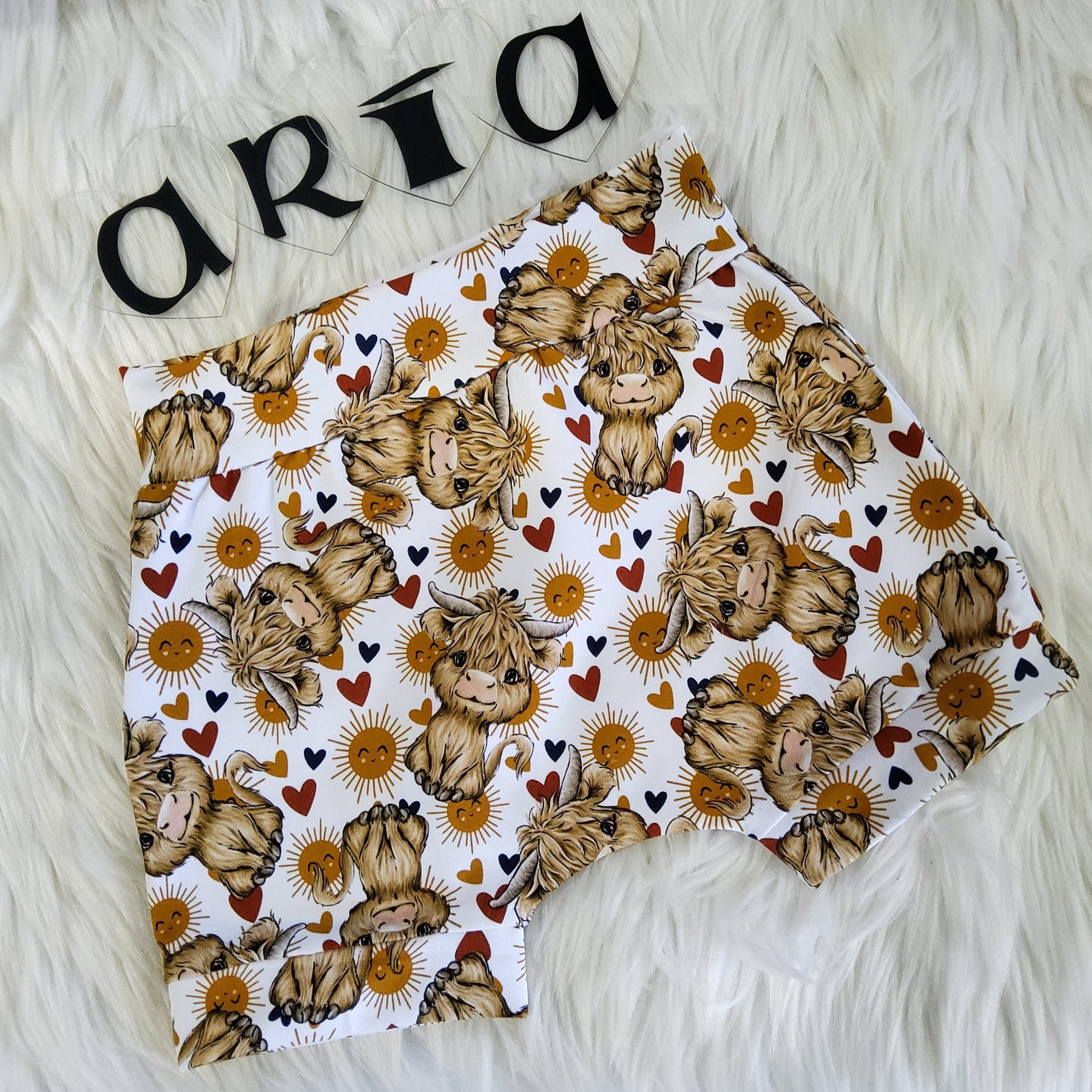 Highland Cow Bummie Shorts Size 1